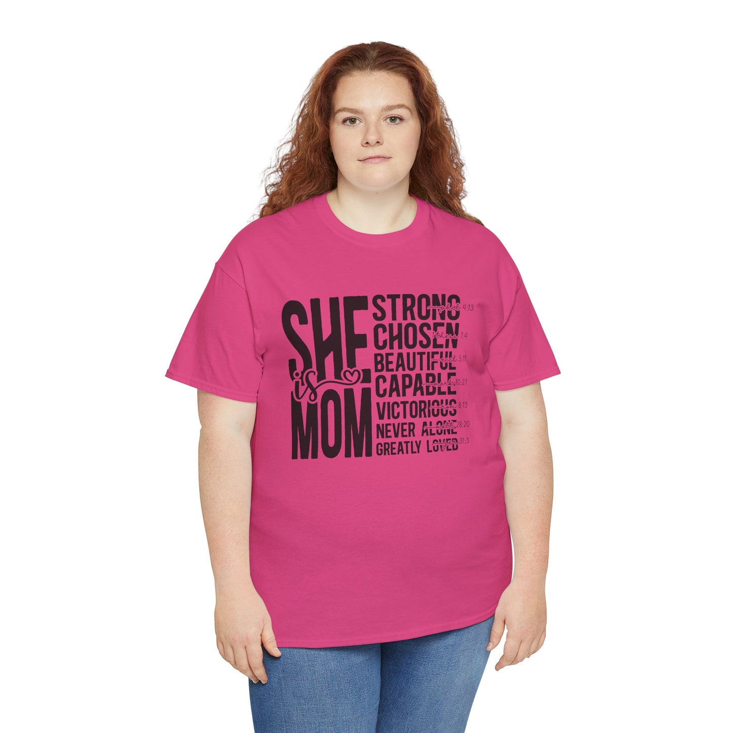 Empowering Mom T-Shirt - Strong, Chosen, Beautiful, Capable Design