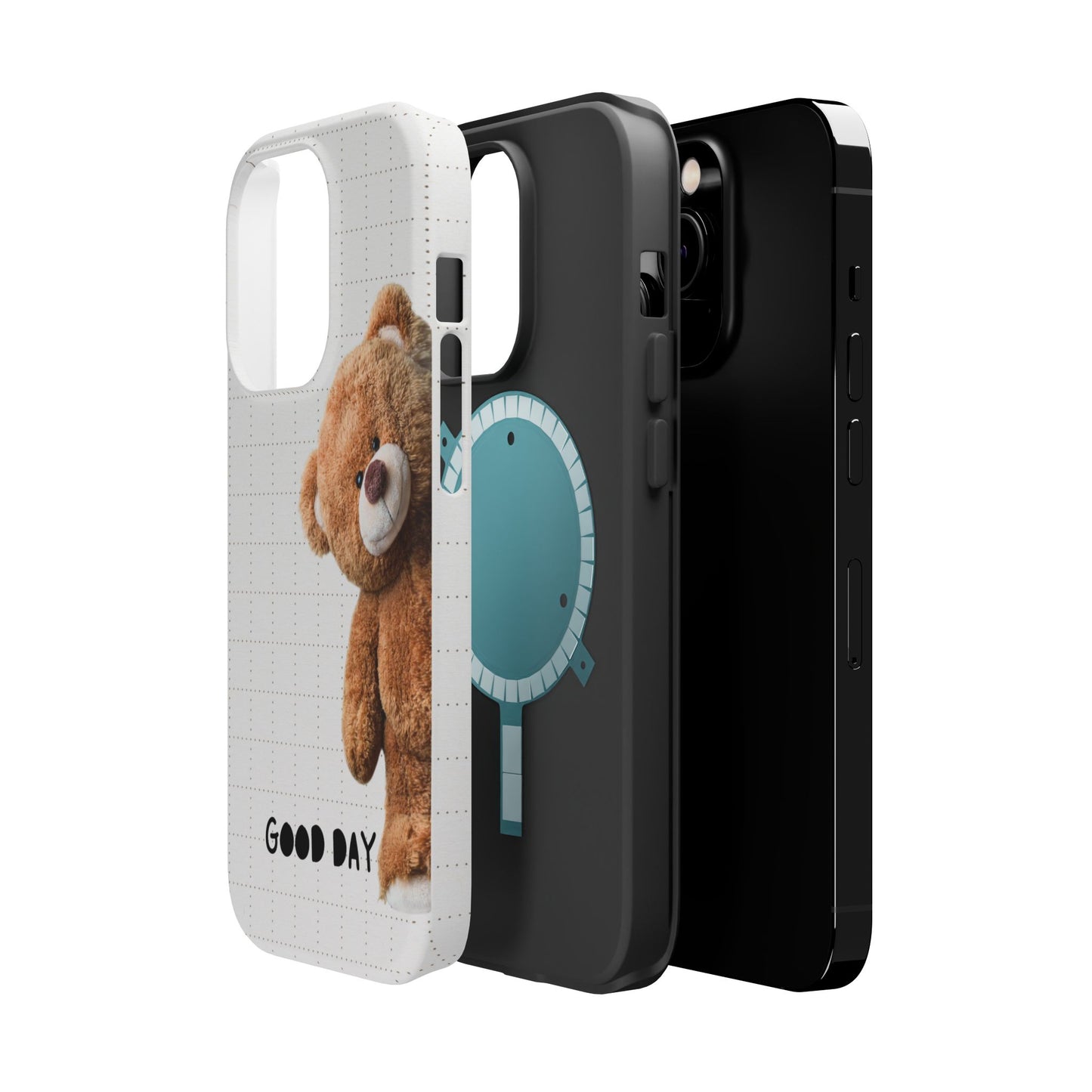 Good Day Teddy Bear MAGNETIC Phone Cases, Cute, Gift for Friends, Teddy Bear Lover's Case