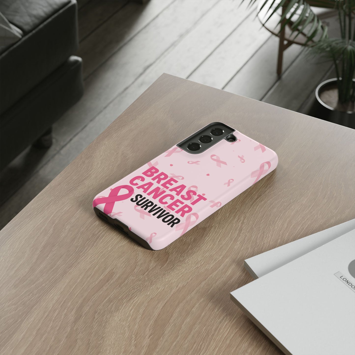 Breast Cancer Survivor Phone Case, Cancer Awareness, Pink Ribbon Design, Tough Cases for Samsung