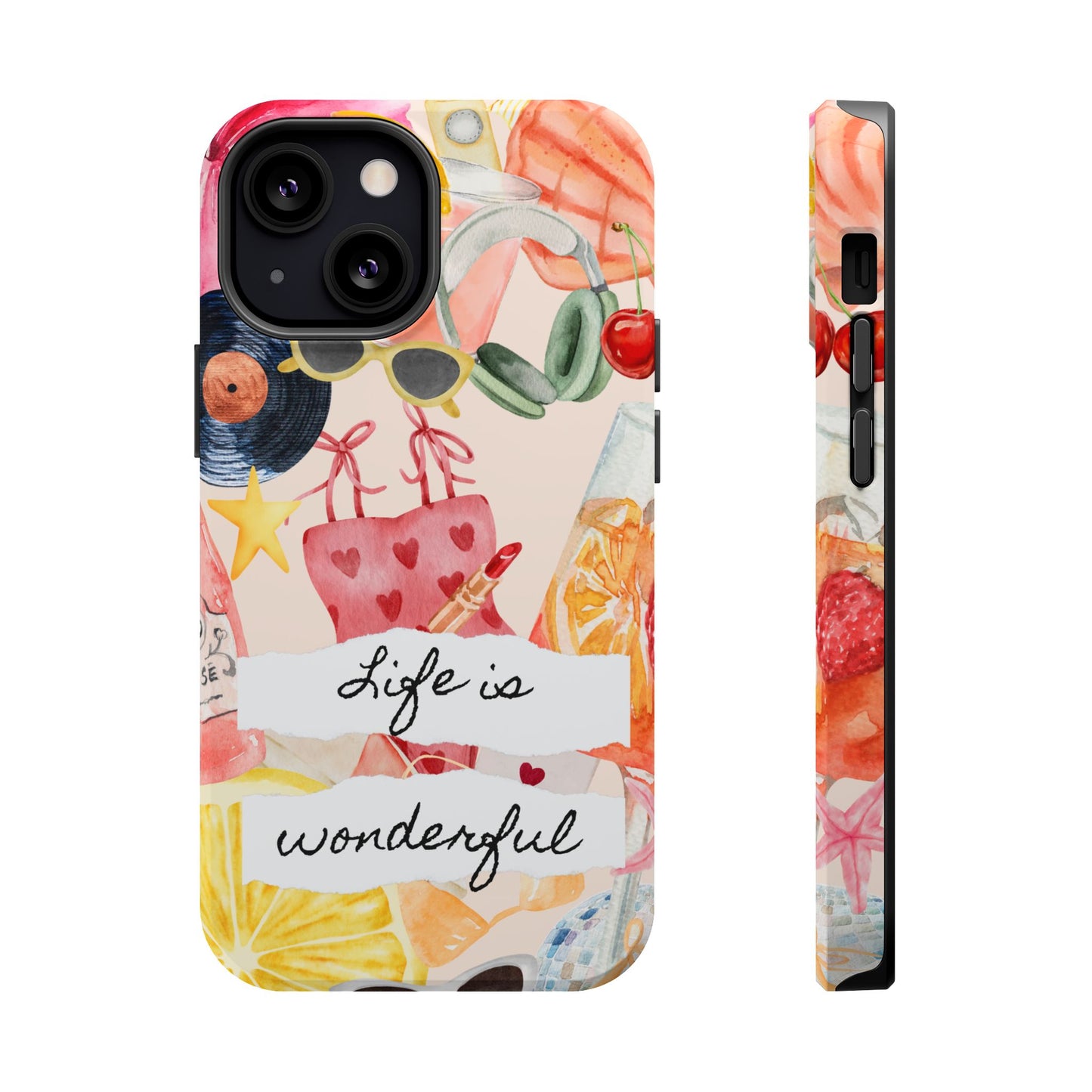 Life is Wonderful, Stylish Phone Cover, Cute Phone Accessory, Gift for Her, Summer Vibe Phone Case