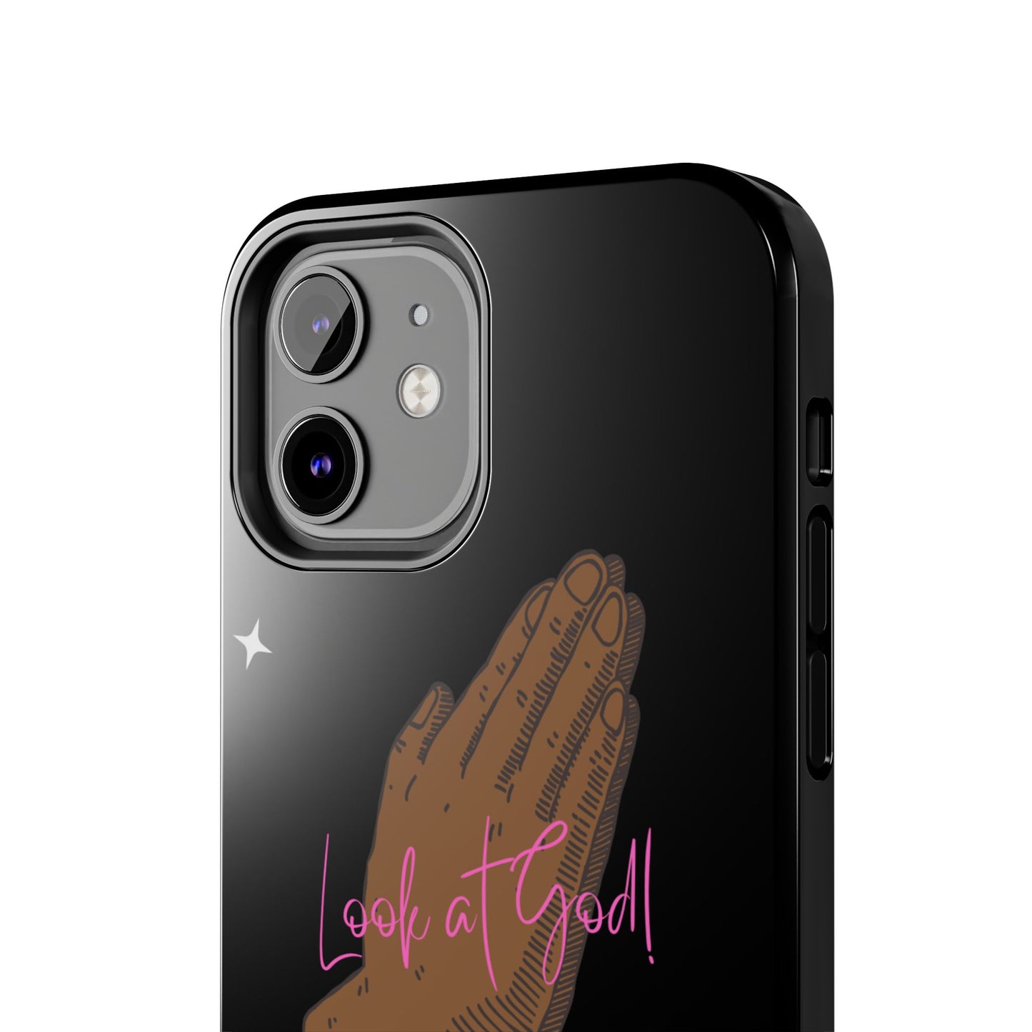 Phone Cases - 'Look at God' Praying Hands Religious Design Tough Case for iPhone