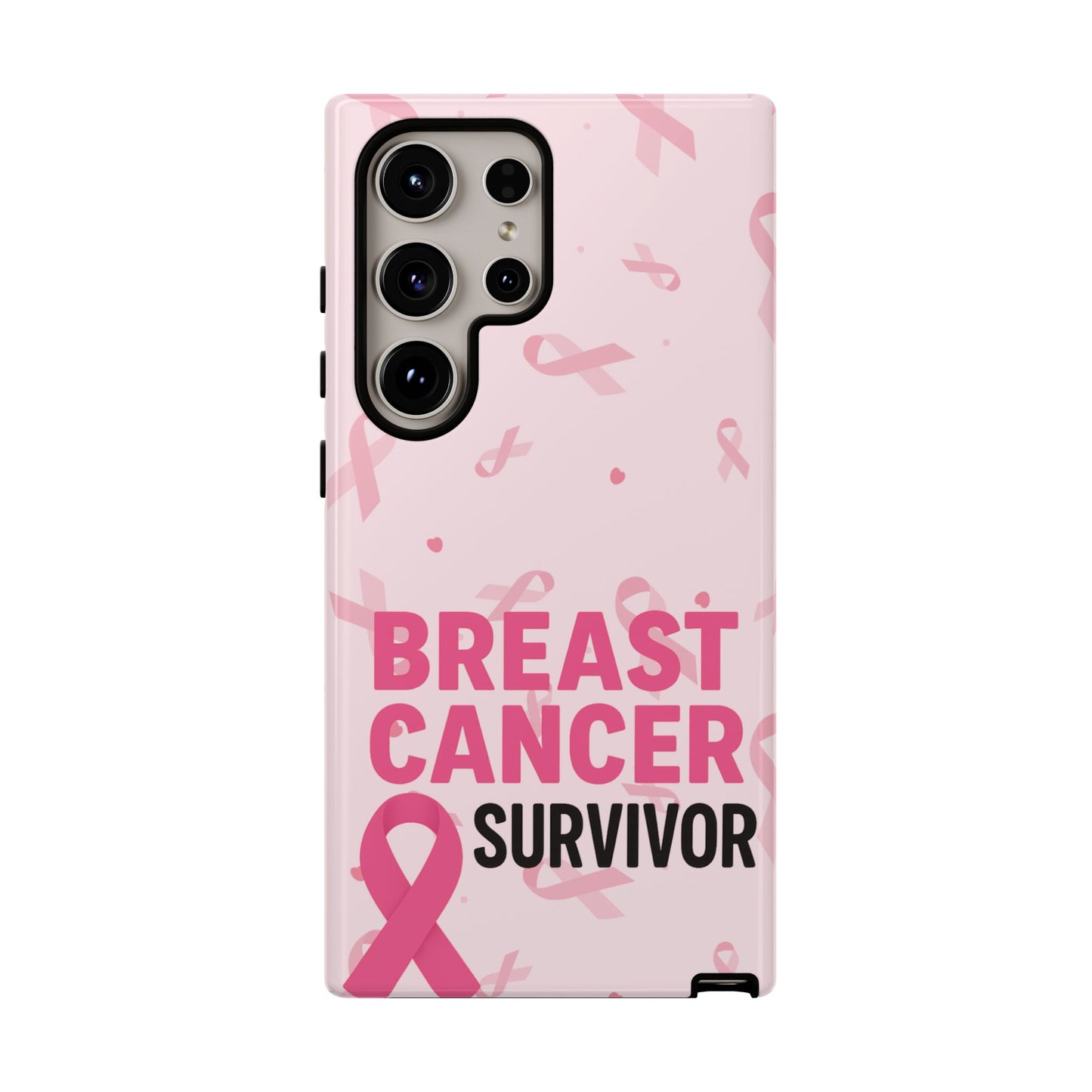 Breast Cancer Survivor Phone Case, Cancer Awareness, Pink Ribbon Design, Tough Cases for Samsung