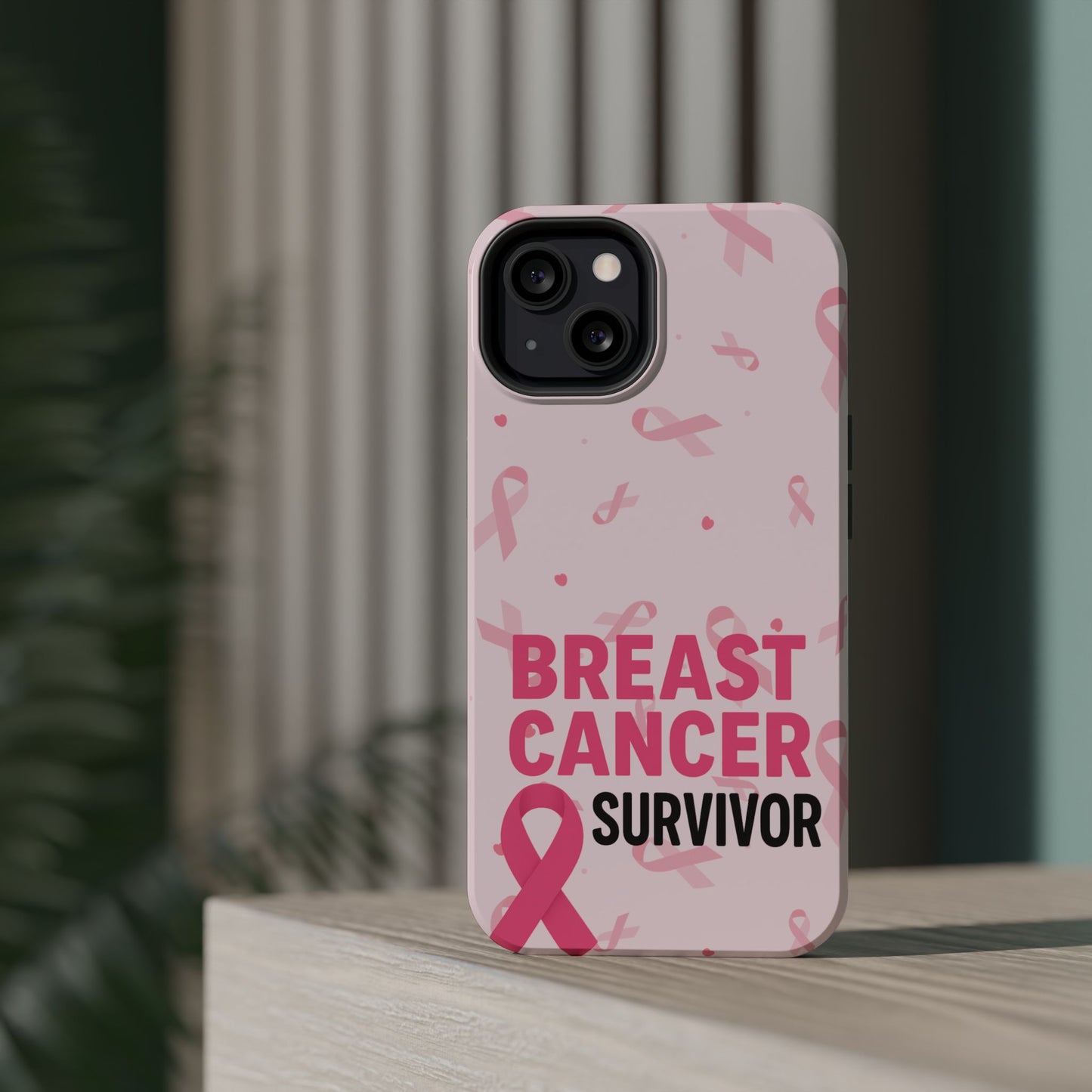 Breast Cancer Survivor Magnetic Phone Case, Impact-Resistant, Pink Ribbon for Iphone