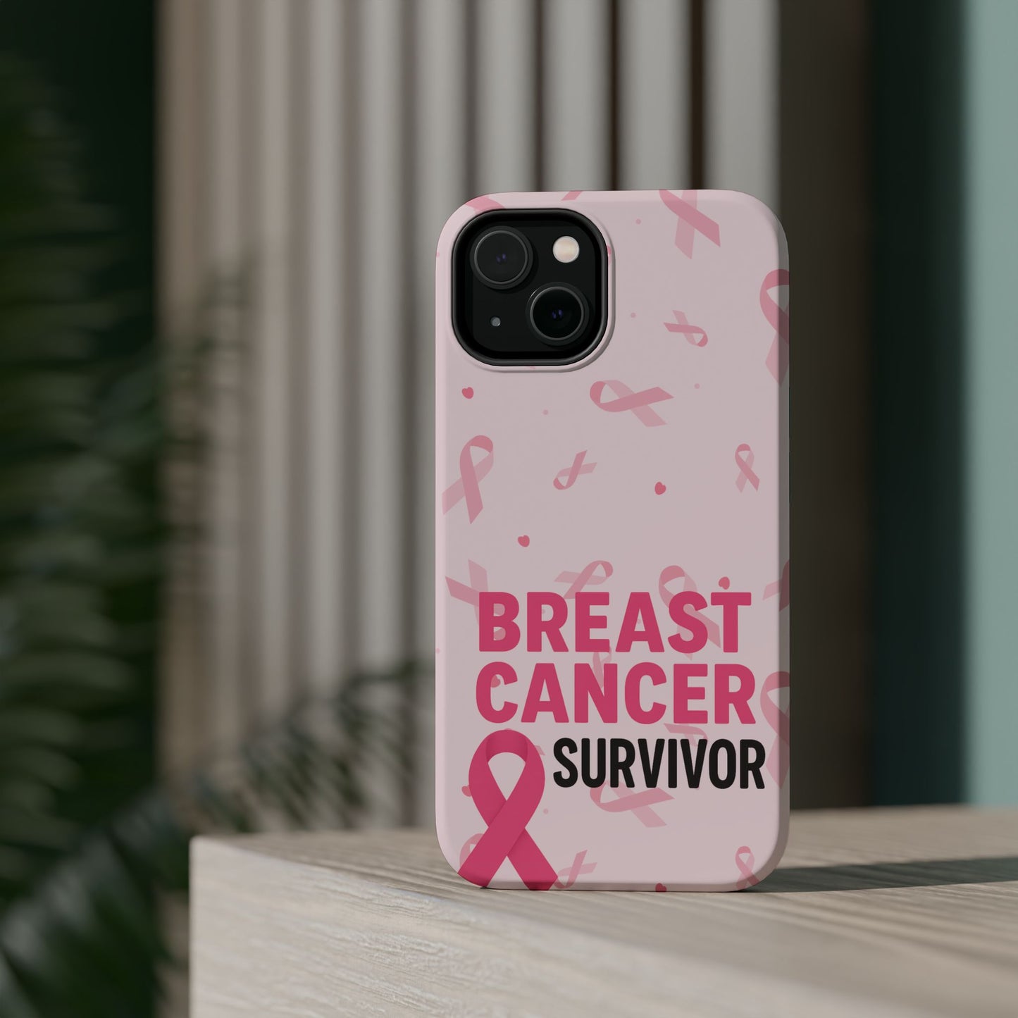 Breast Cancer Survivor Magnetic Phone Case, Impact-Resistant, Pink Ribbon for Iphone