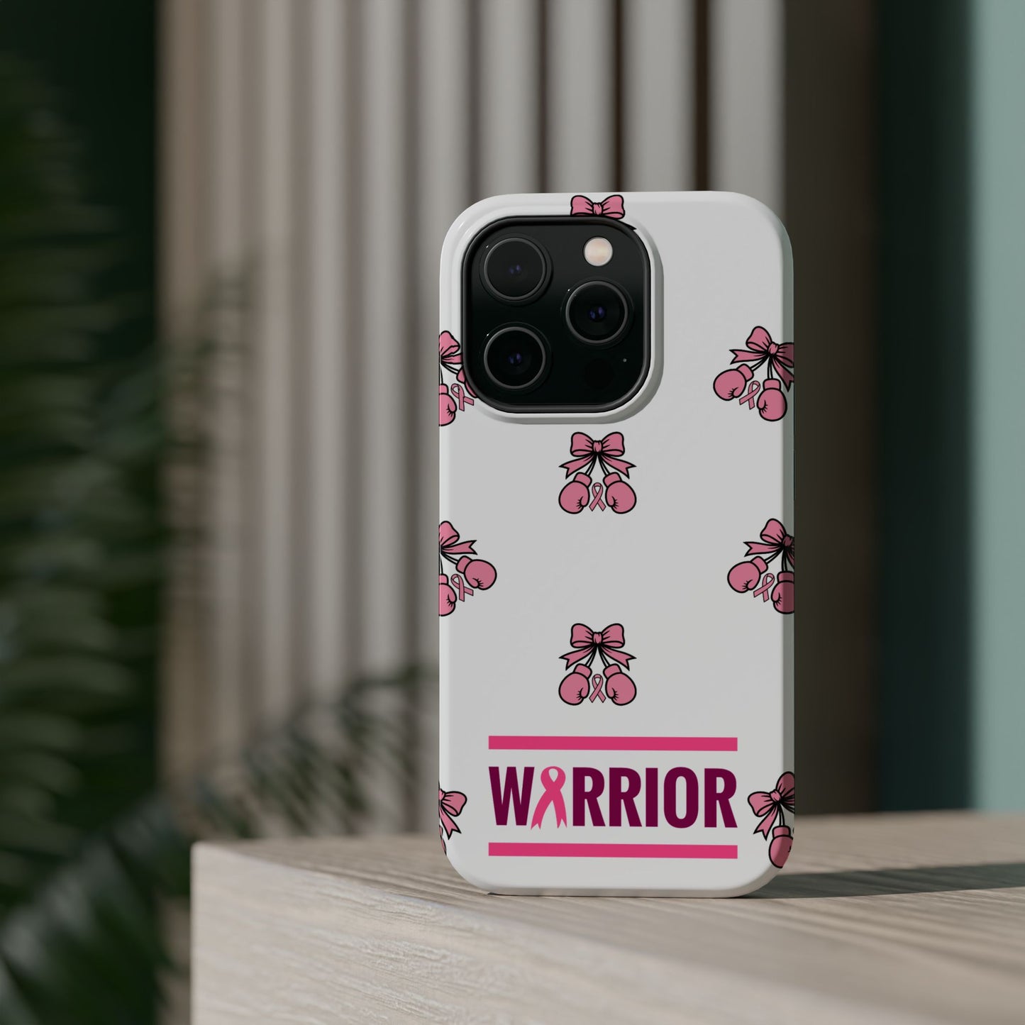 Warrior Bow Pink Magnetic Phone Case, Support Breast Cancer Awareness, Gift for Cancer Fighters for Iphone