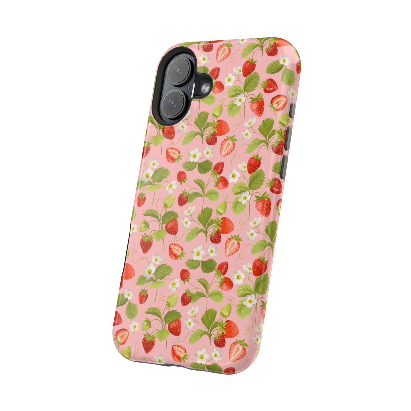 Strawberry Pattern Magnetic Phone Case, Fruit Lover’s Accessory, Cute Gift, Summer Vibe, Phone Protection