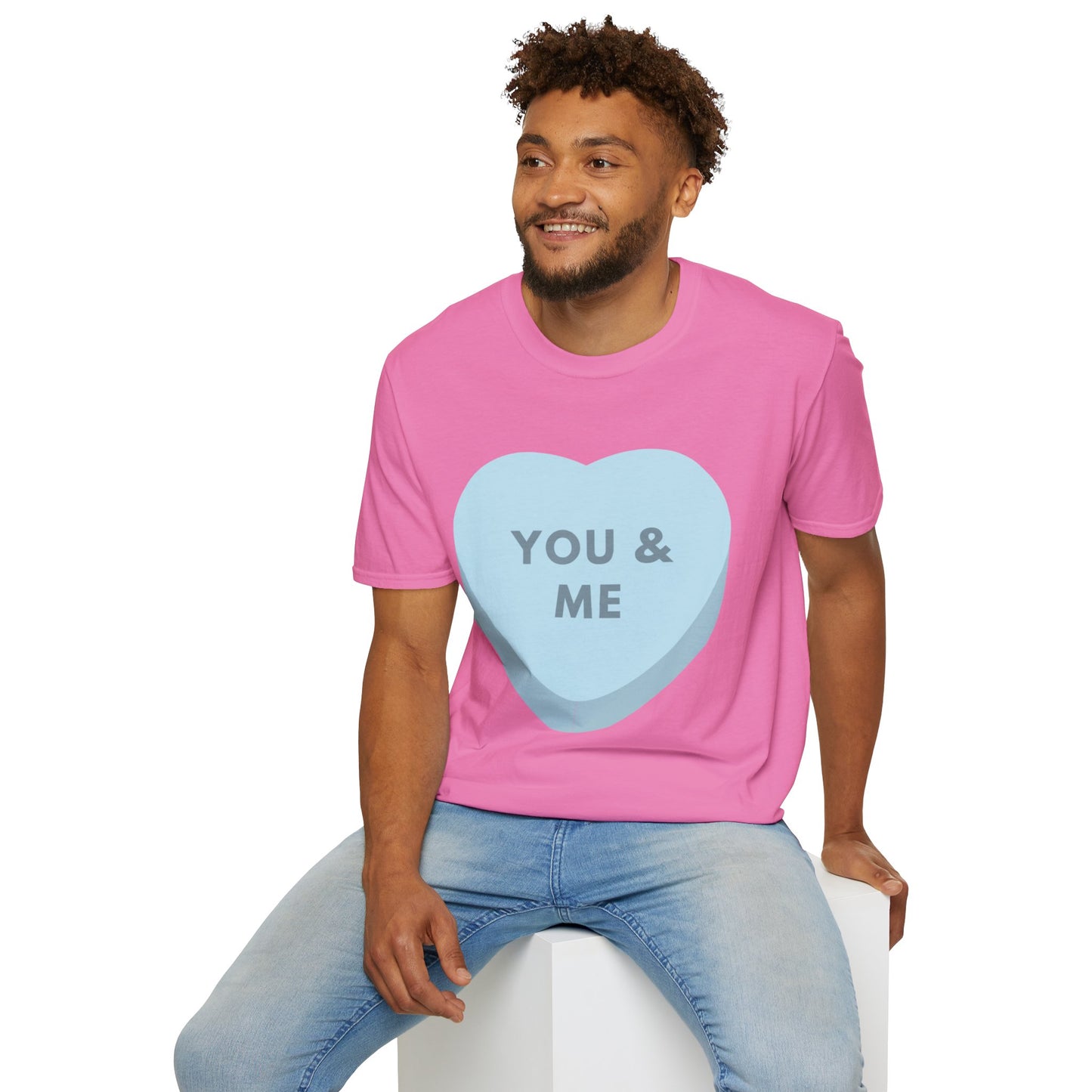 Couples Heart Graphic UnisexT-Shirt - 'You & Me' Design
