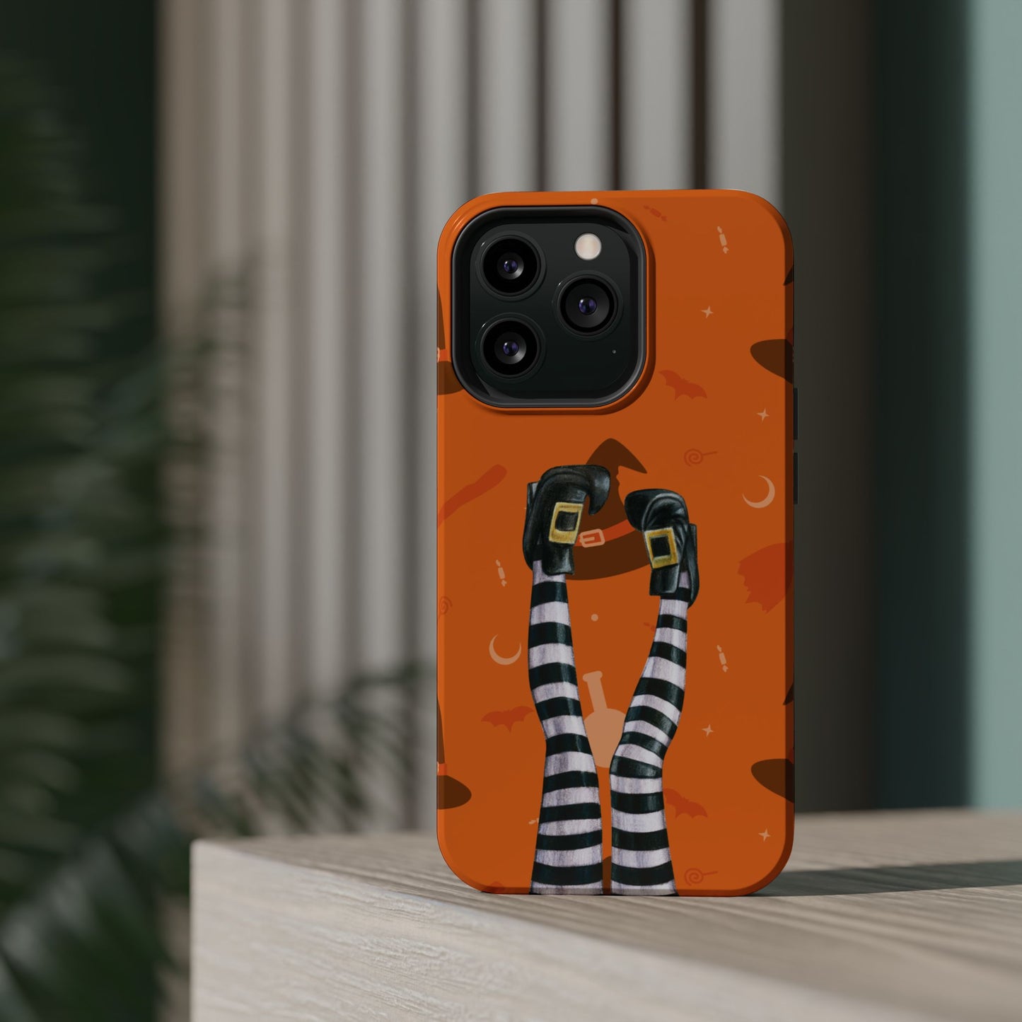 Halloween Magnetic Phone Case, Spooky Design, Witch Legs for Iphone