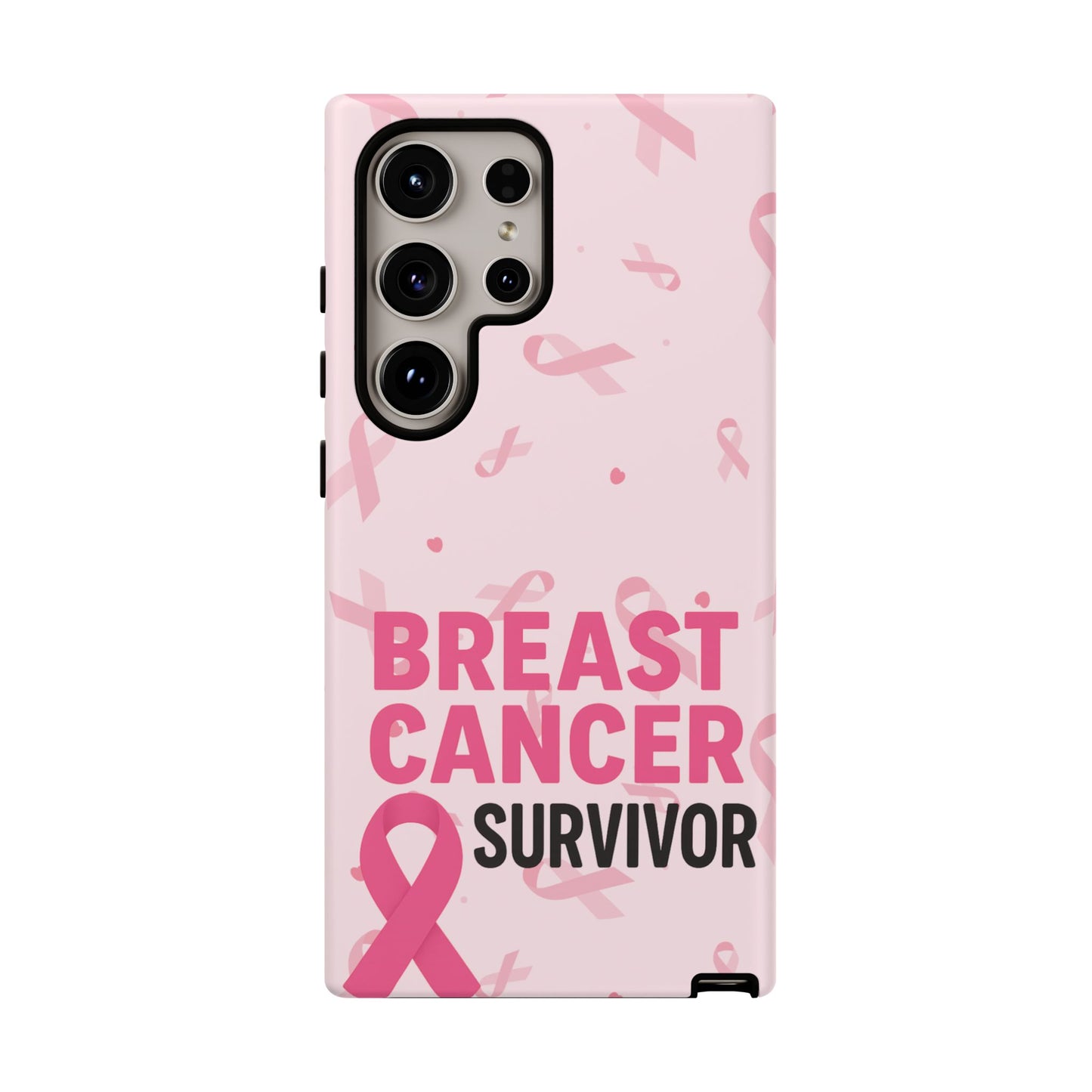 Breast Cancer Survivor Phone Case, Cancer Awareness, Pink Ribbon Design, Tough Cases for Samsung