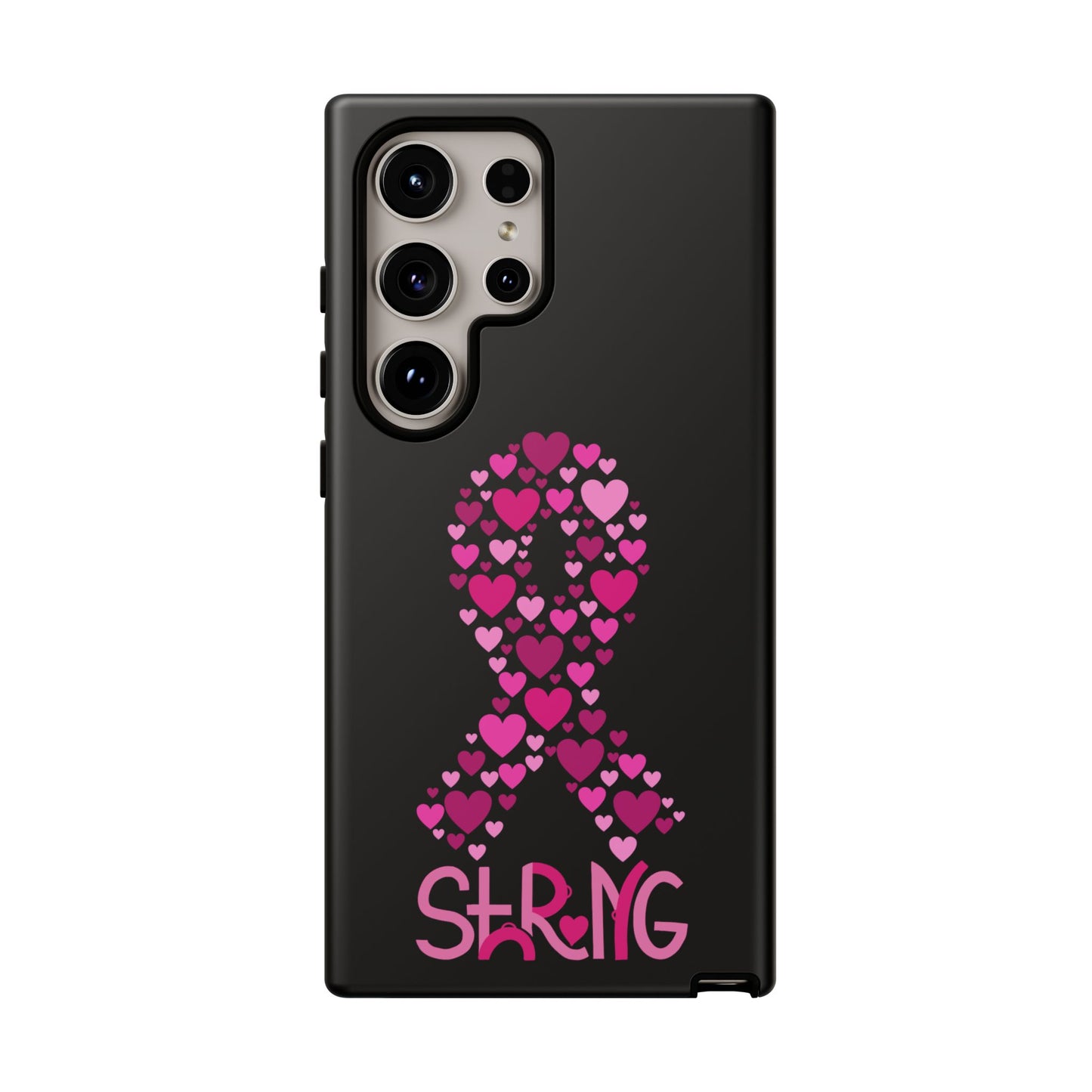 Pink Ribbon Phone Case - Strong Heart Design, Cancer Awareness, Gift for Supporters for Samsung
