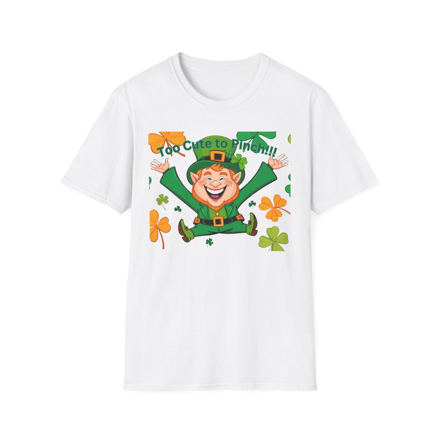 Cute St. Patrick's Day T-Shirt - 'Too Cute to Pinch' Unisex Softstyle Tee