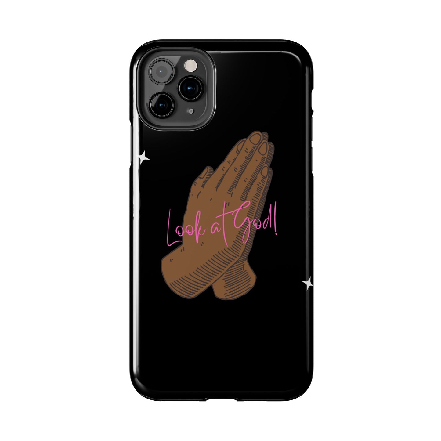 Phone Cases - 'Look at God' Praying Hands Religious Design Tough Case for iPhone