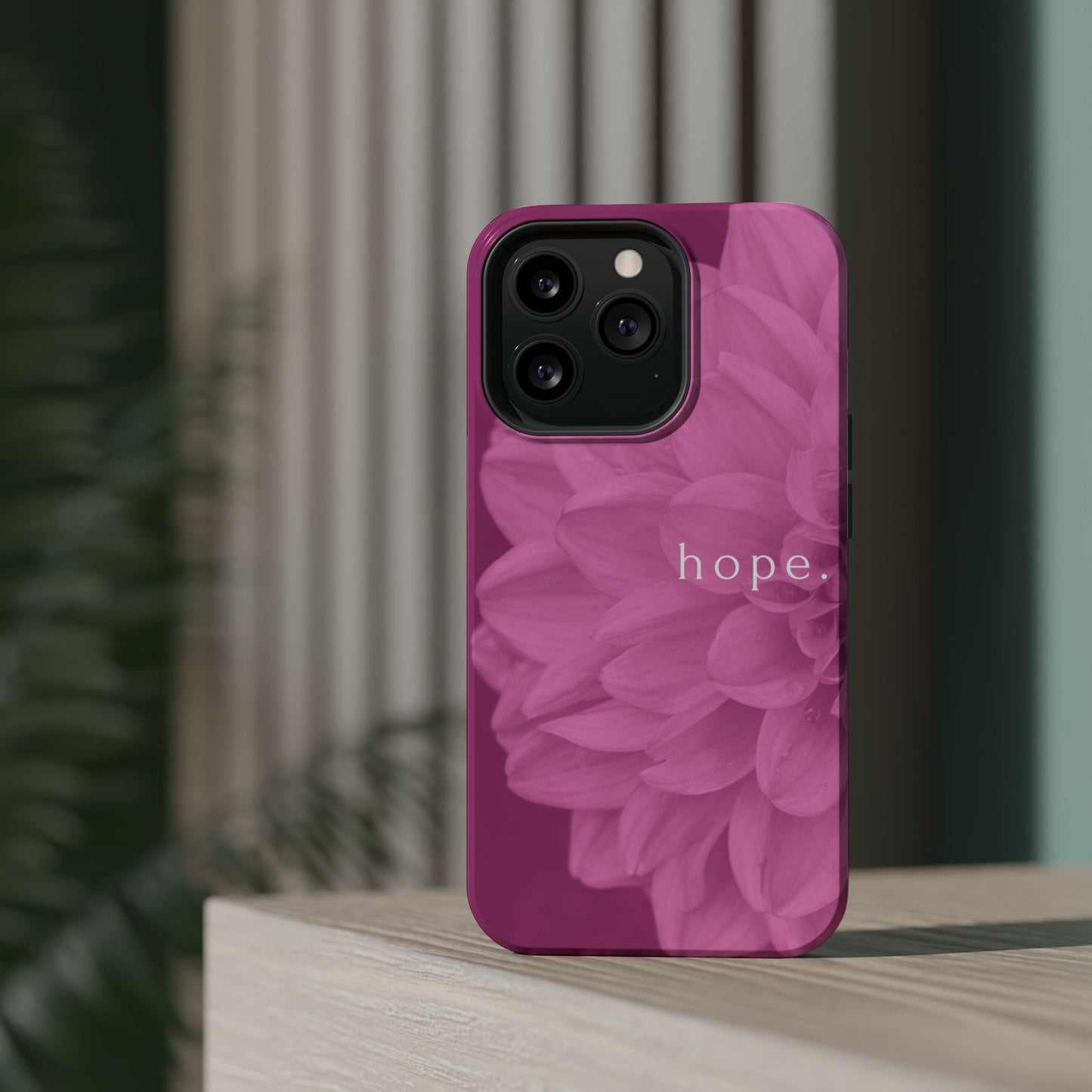 Hopeful, Inspirational Pink Flower Design Phone Case