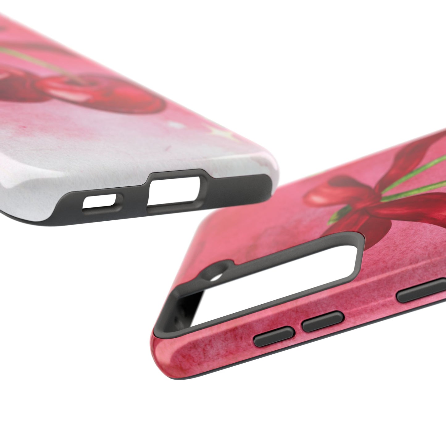 Red Watercolor Cherry and Bow Phone Case