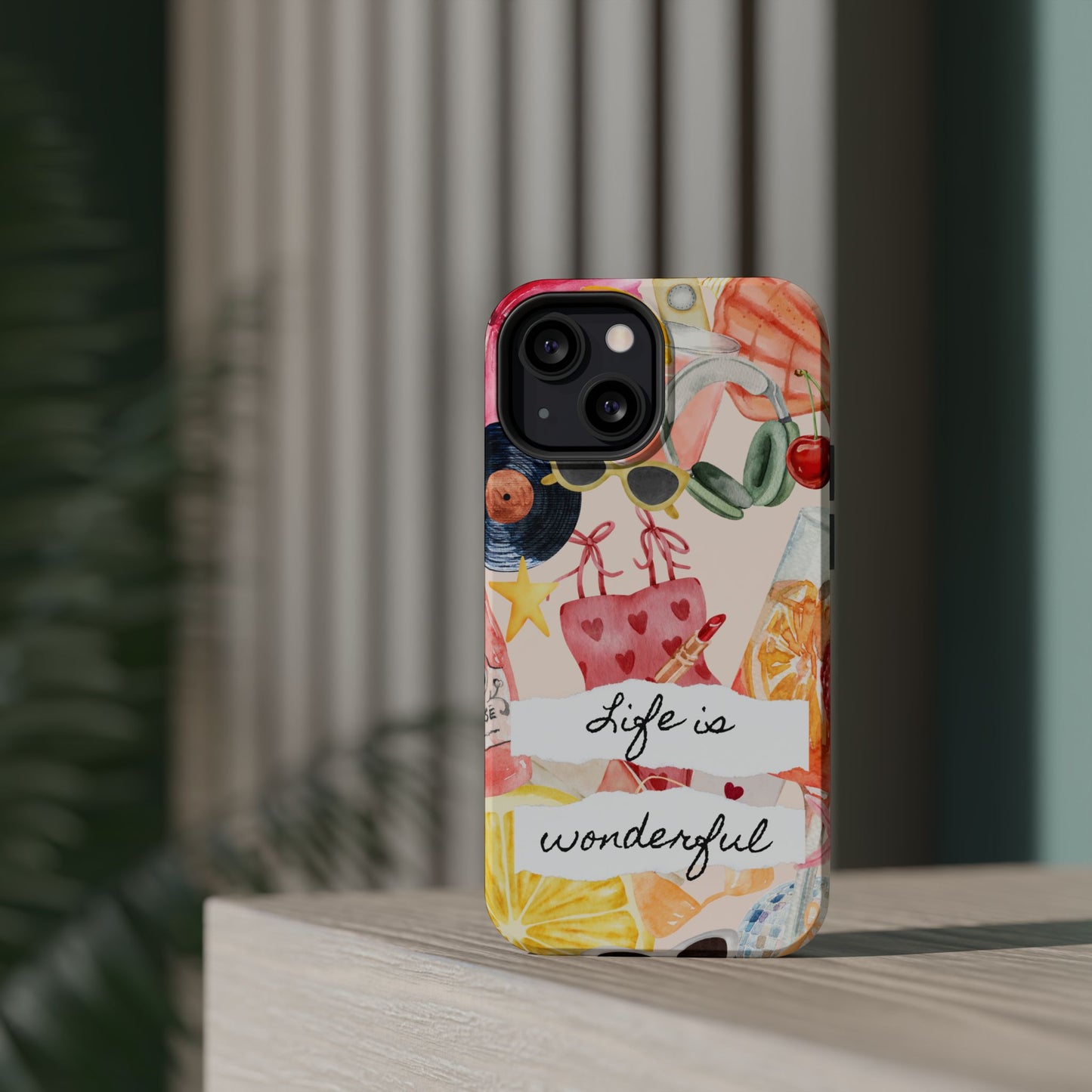 Life is Wonderful, Stylish Phone Cover, Cute Phone Accessory, Gift for Her, Summer Vibe Phone Case
