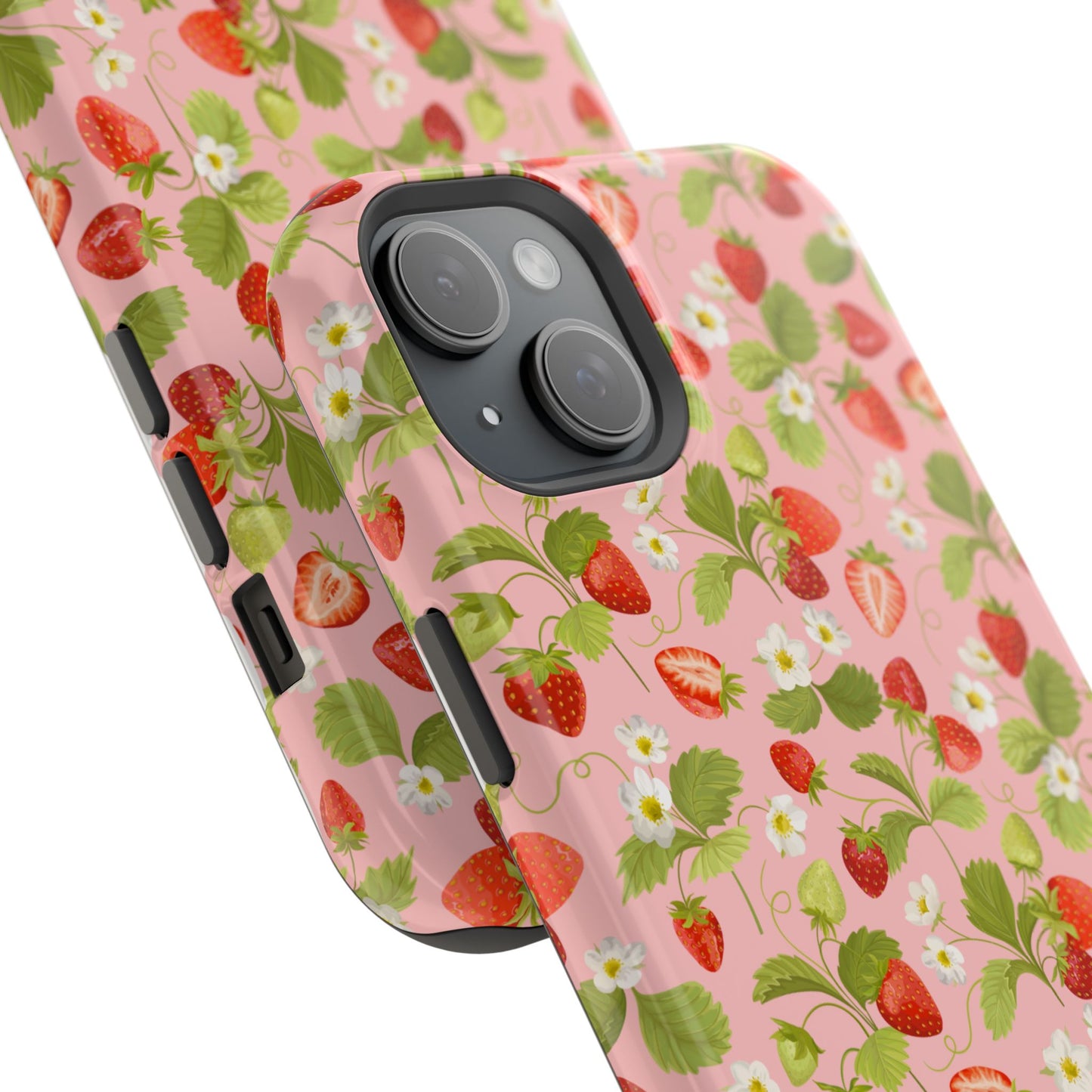 Strawberry Pattern Magnetic Phone Case, Fruit Lover’s Accessory, Cute Gift, Summer Vibe, Phone Protection