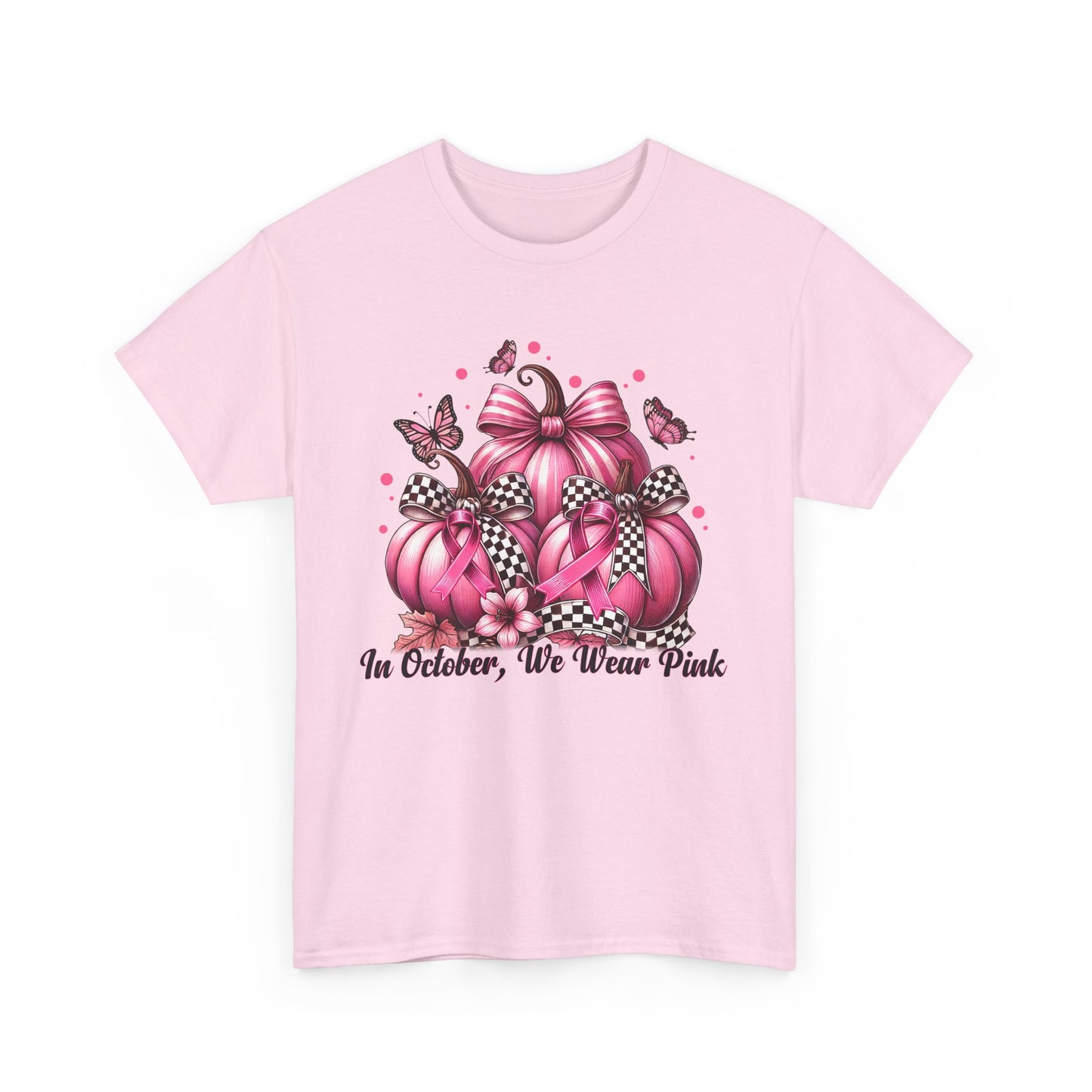 'In October, We Wear Pink' October Awareness Unisex Cotton Tee