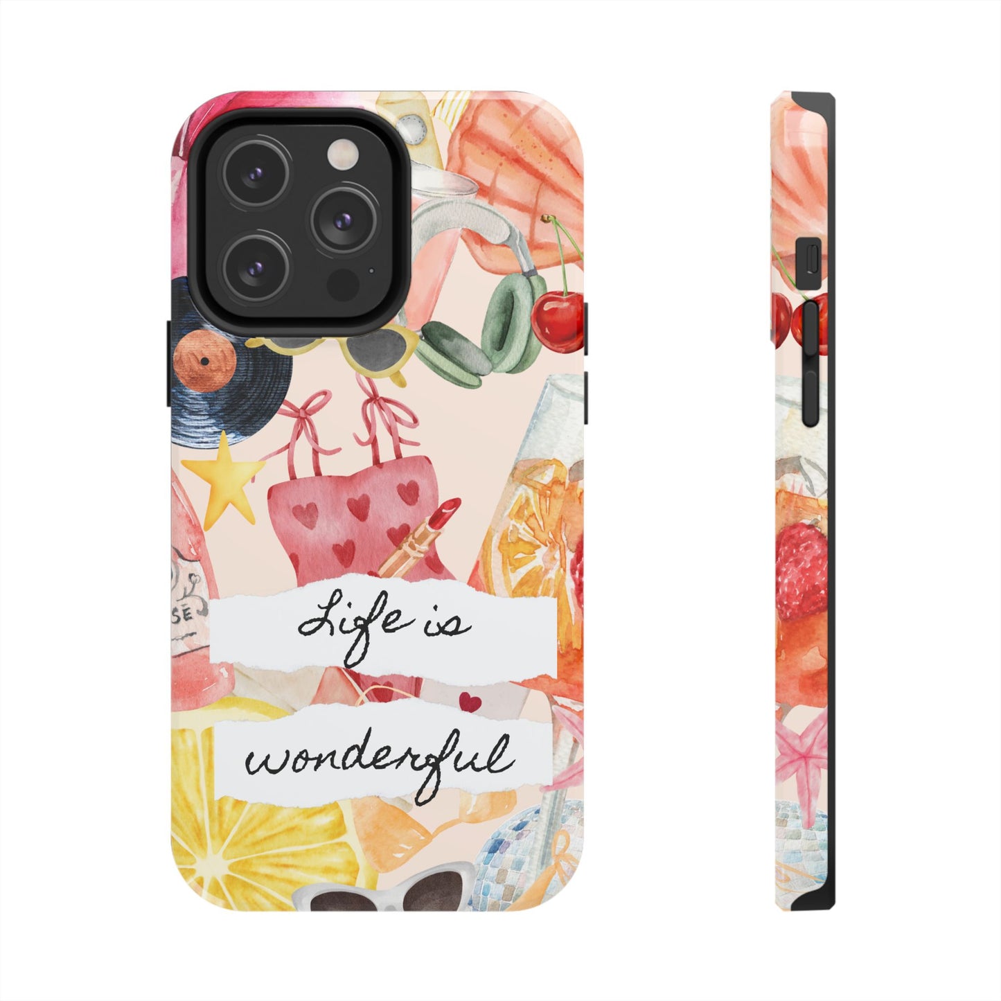 Life is Wonderful, Stylish Phone Cover, Cute Phone Accessory, Gift for Her, Summer Vibe Phone Case
