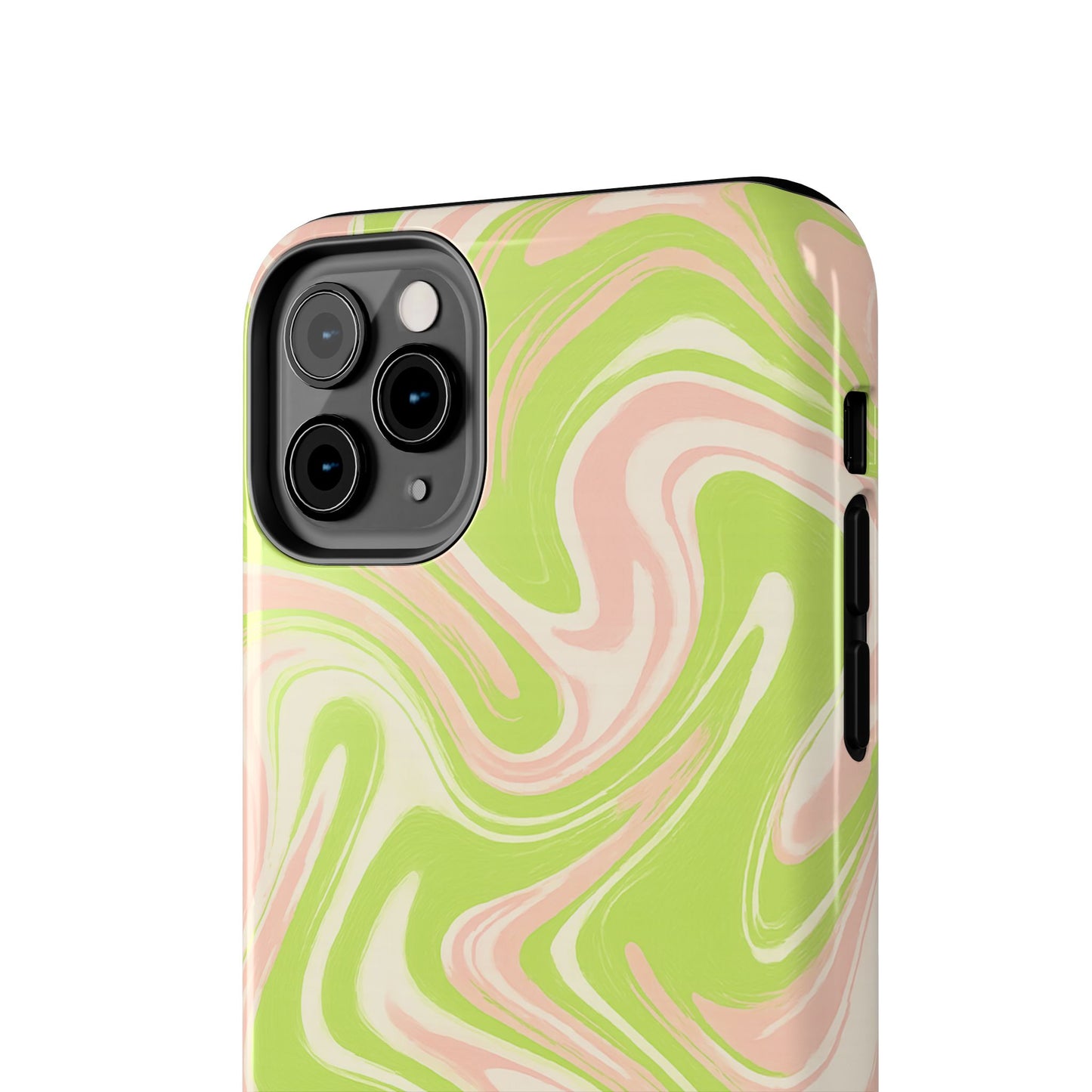 Pink & Green Stylish Tough Phone Case, Durable Protection, Gift for Friends, Colorful Marble Design