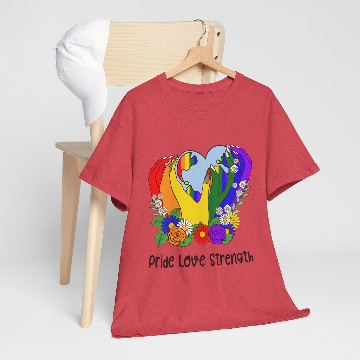 Pride Love Strength Unisex Cotton Tee - Celebrate Diversity and Unity