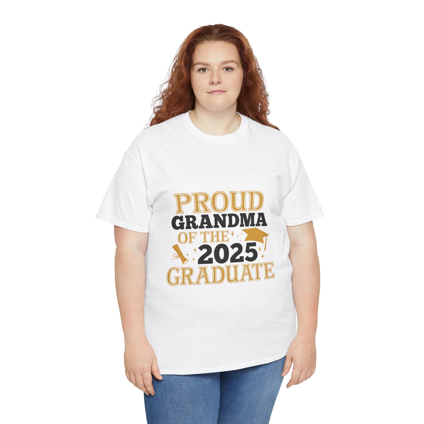 Proud Grandma Unisex Heavy Cotton Tee for Graduates 2025