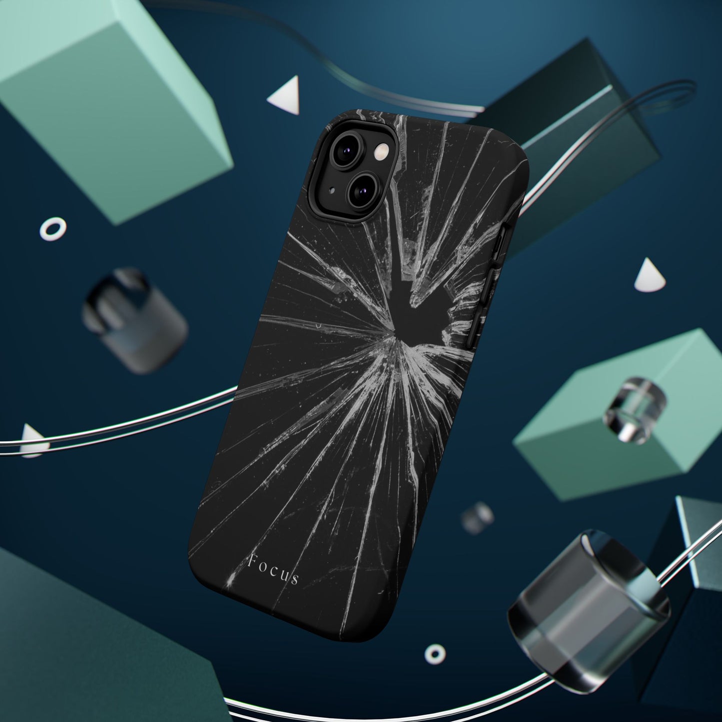 Durable Magnetic FOCUS Broken Glass Stylish Tough Case
