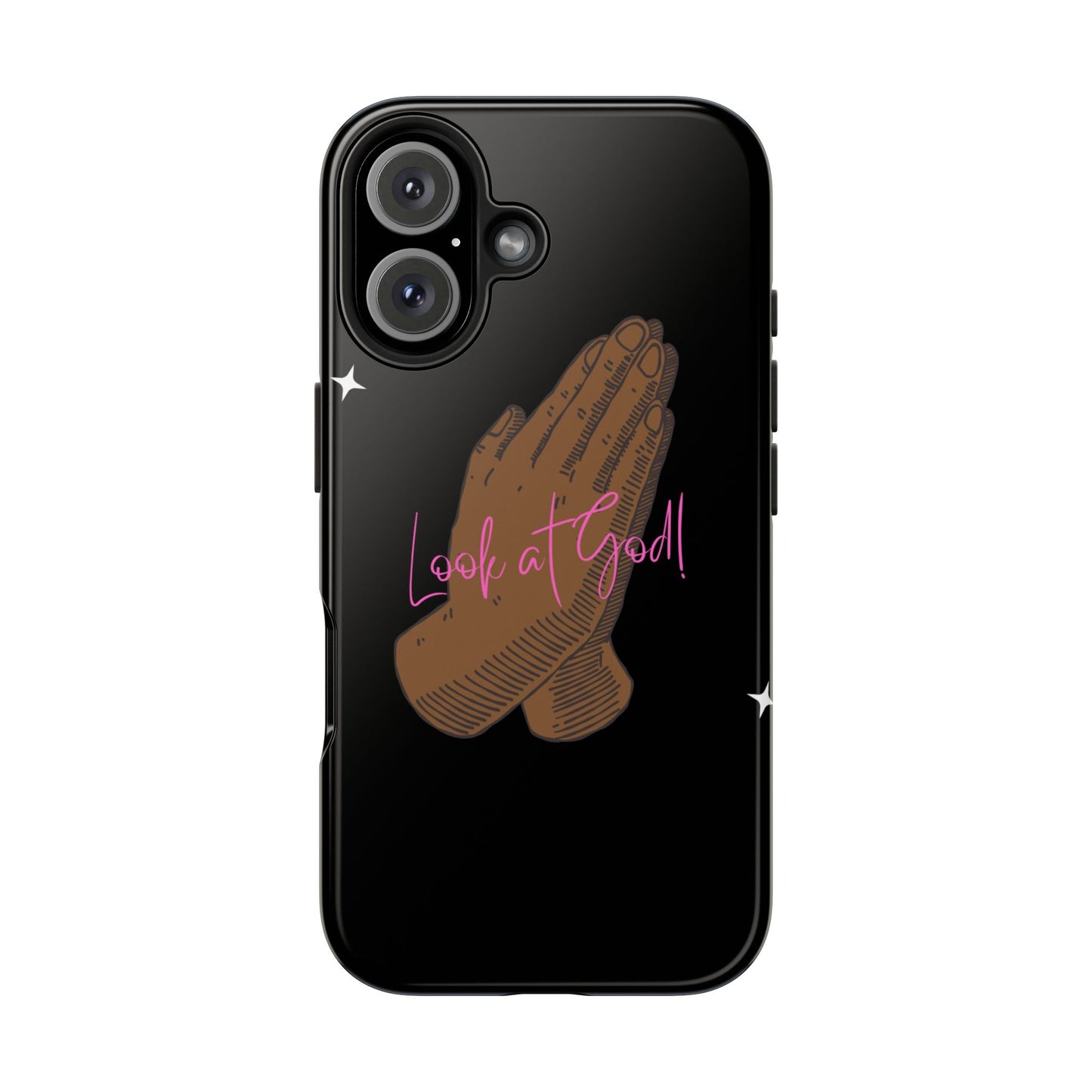 Phone Cases - 'Look at God' Praying Hands Religious Design Tough Case for iPhone