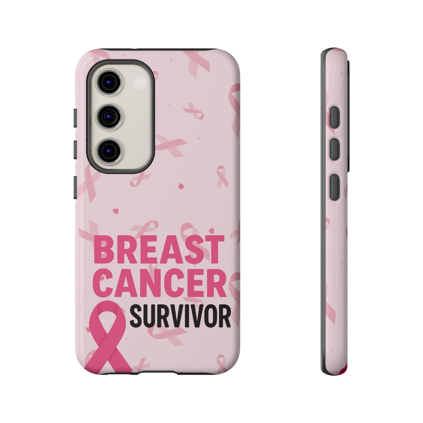 Breast Cancer Survivor Phone Case, Cancer Awareness, Pink Ribbon Design, Tough Cases for Samsung