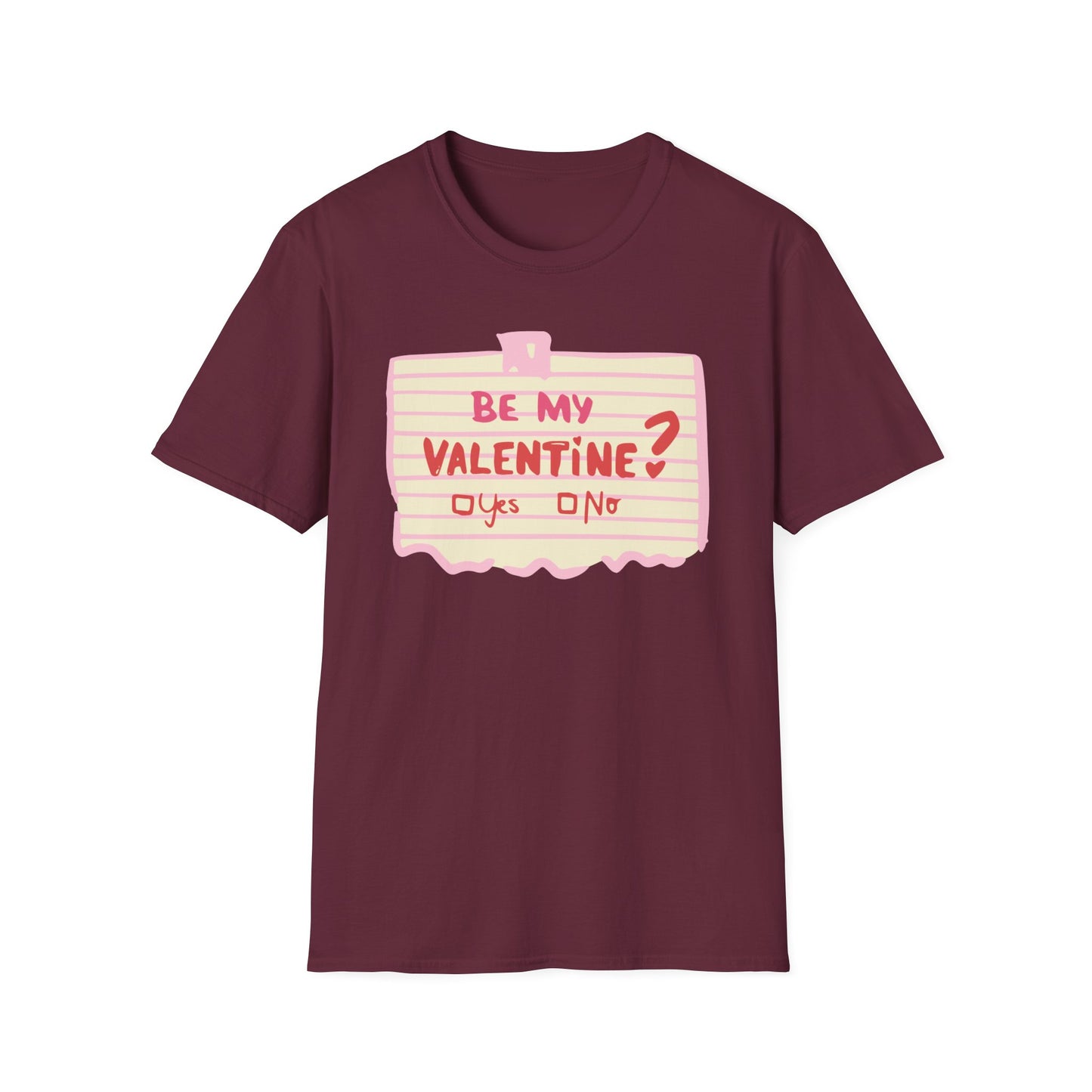 Couples Heart Graphic Unisex Softstyle T-Shirt - 'Yes or No' Design