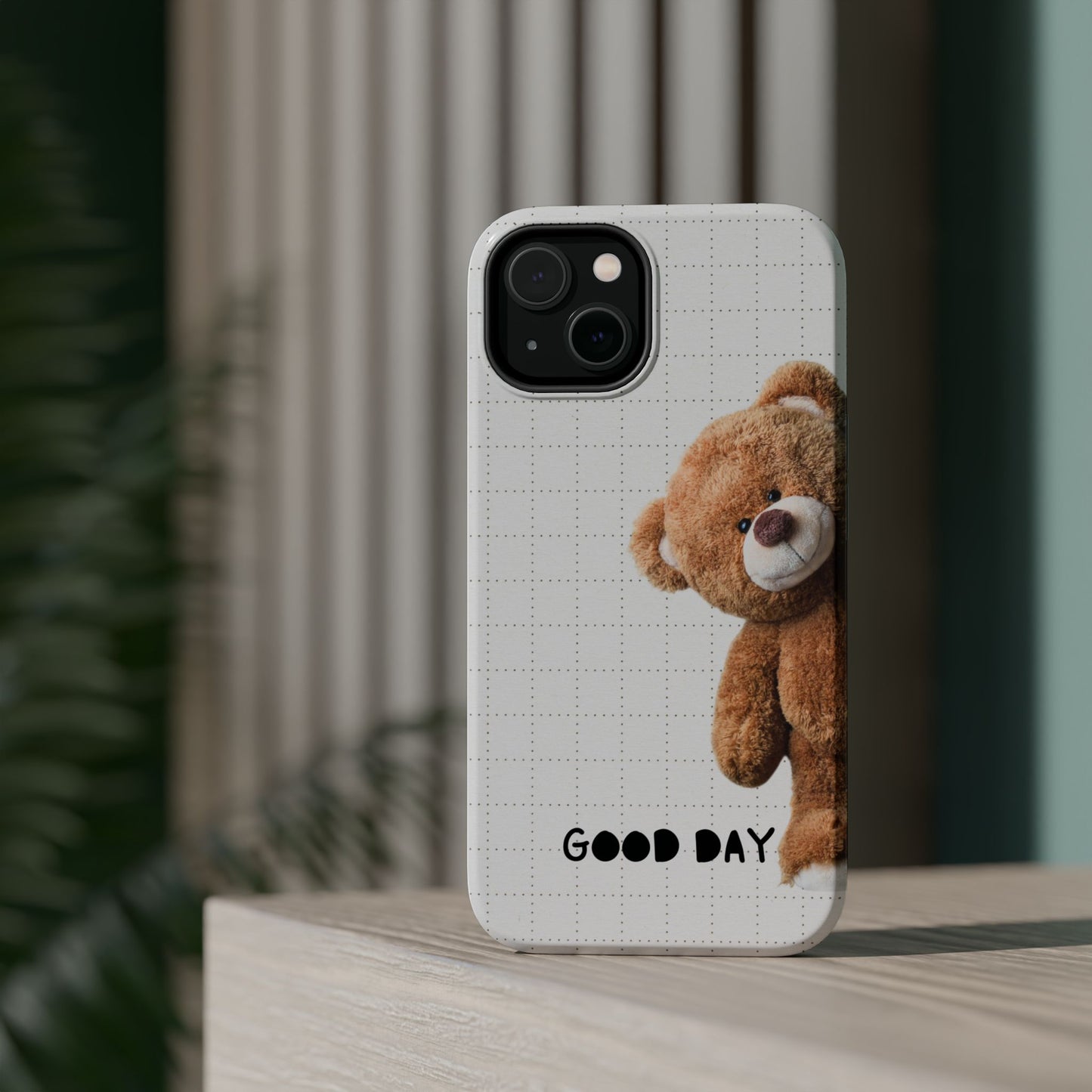 Good Day Teddy Bear MAGNETIC Phone Cases, Cute, Gift for Friends, Teddy Bear Lover's Case