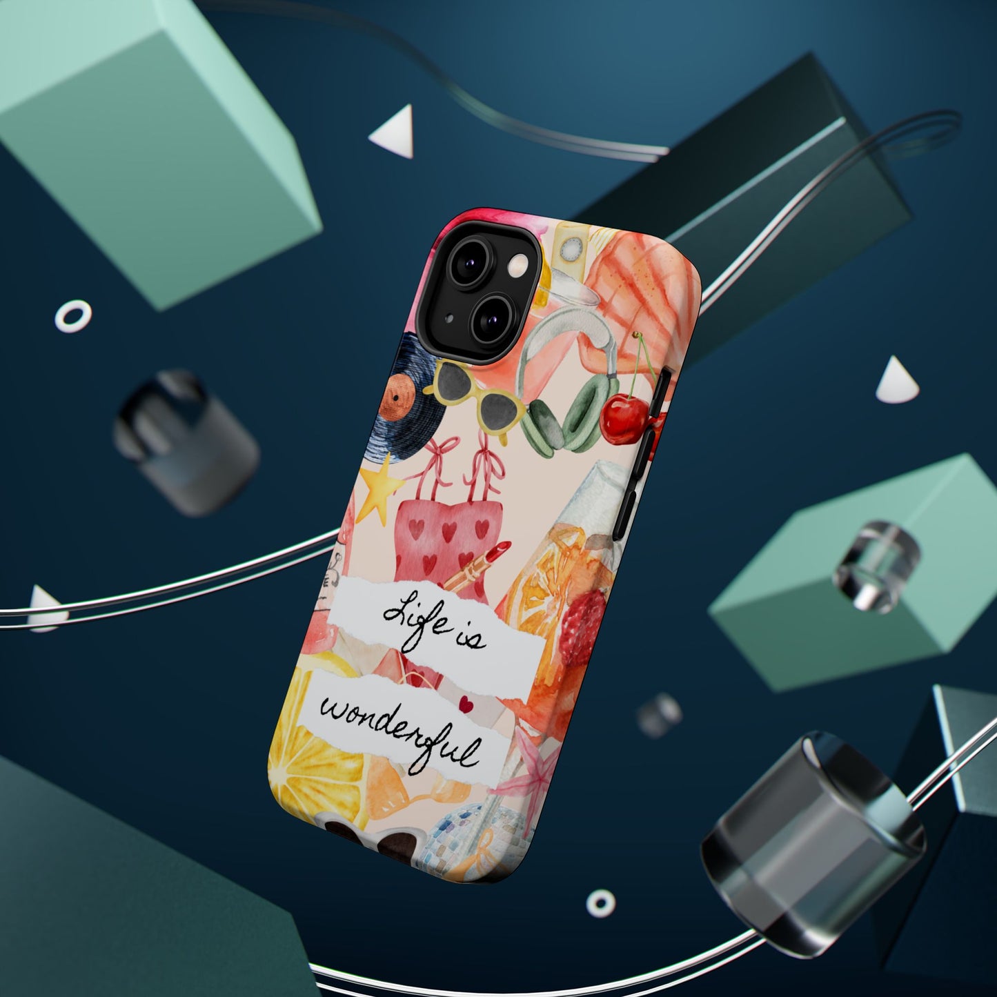 Life is Wonderful, Stylish Phone Cover, Cute Phone Accessory, Gift for Her, Summer Vibe Phone Case