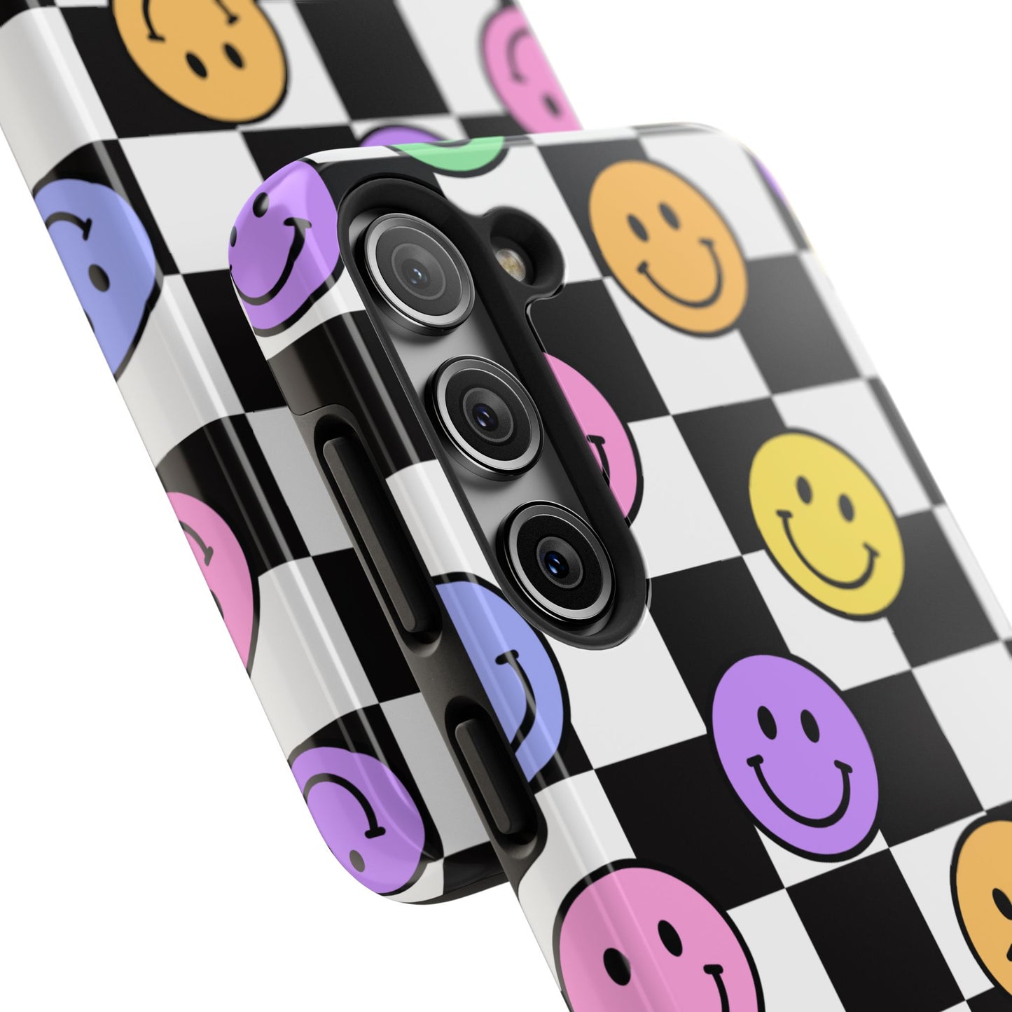 Colorful Smiley Face Phone Case, Durable Phone Cover, Fun Tech Accessories, Great for Gifts, Birthday, Holiday