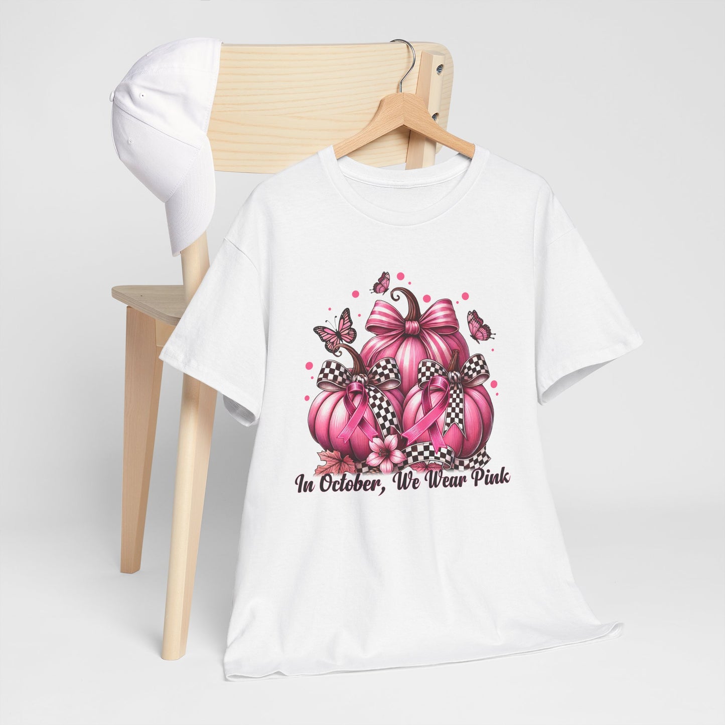 'In October, We Wear Pink' October Awareness Unisex Cotton Tee