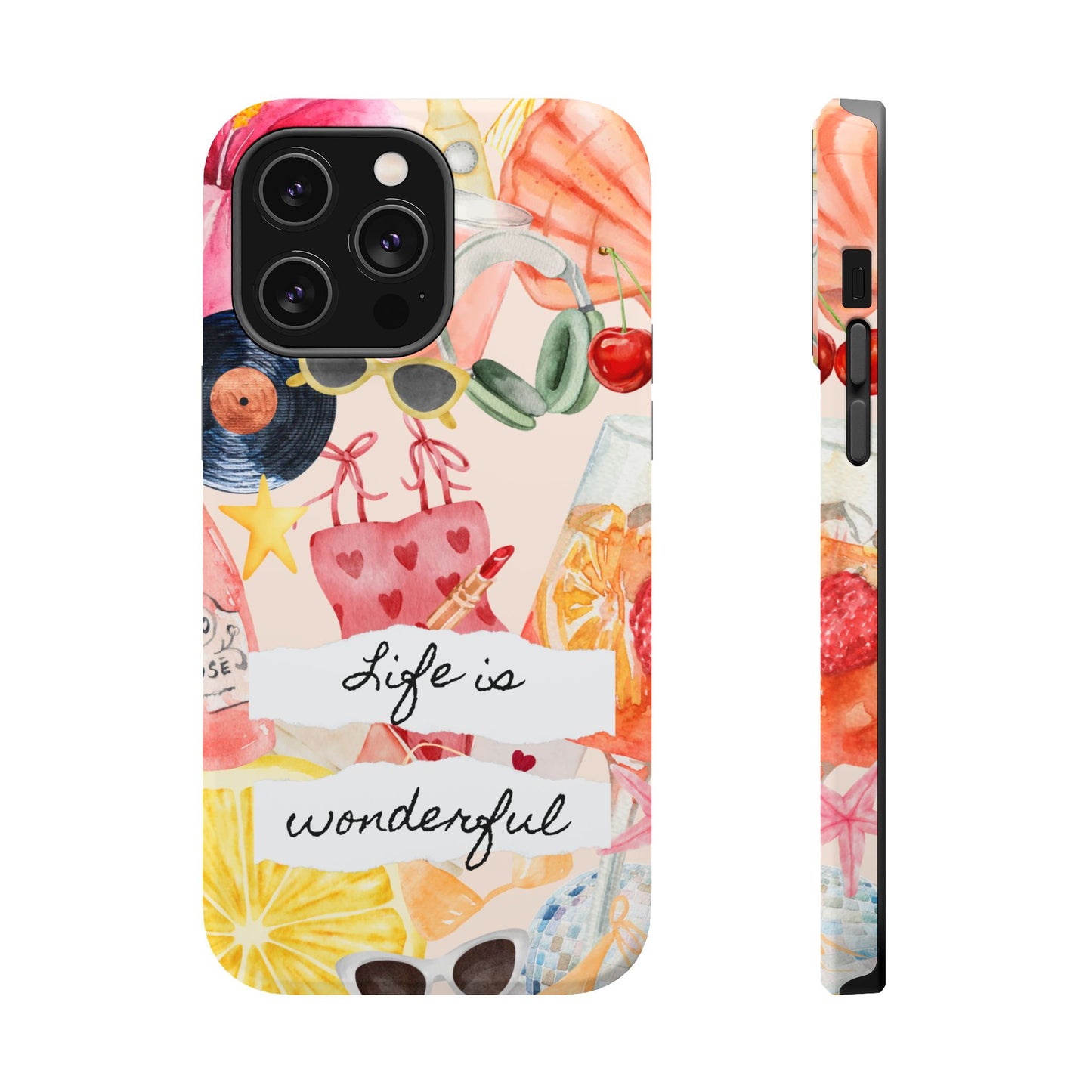 Life is Wonderful, Stylish Phone Cover, Cute Phone Accessory, Gift for Her, Summer Vibe Phone Case