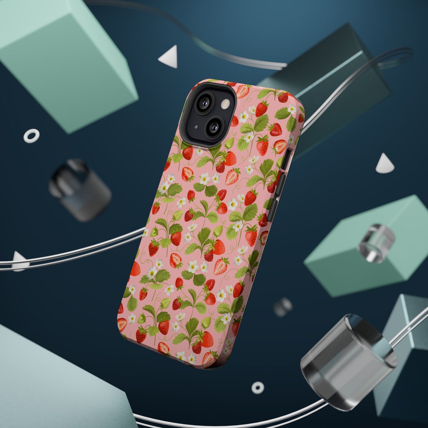 Strawberry Pattern Magnetic Phone Case, Fruit Lover’s Accessory, Cute Gift, Summer Vibe, Phone Protection