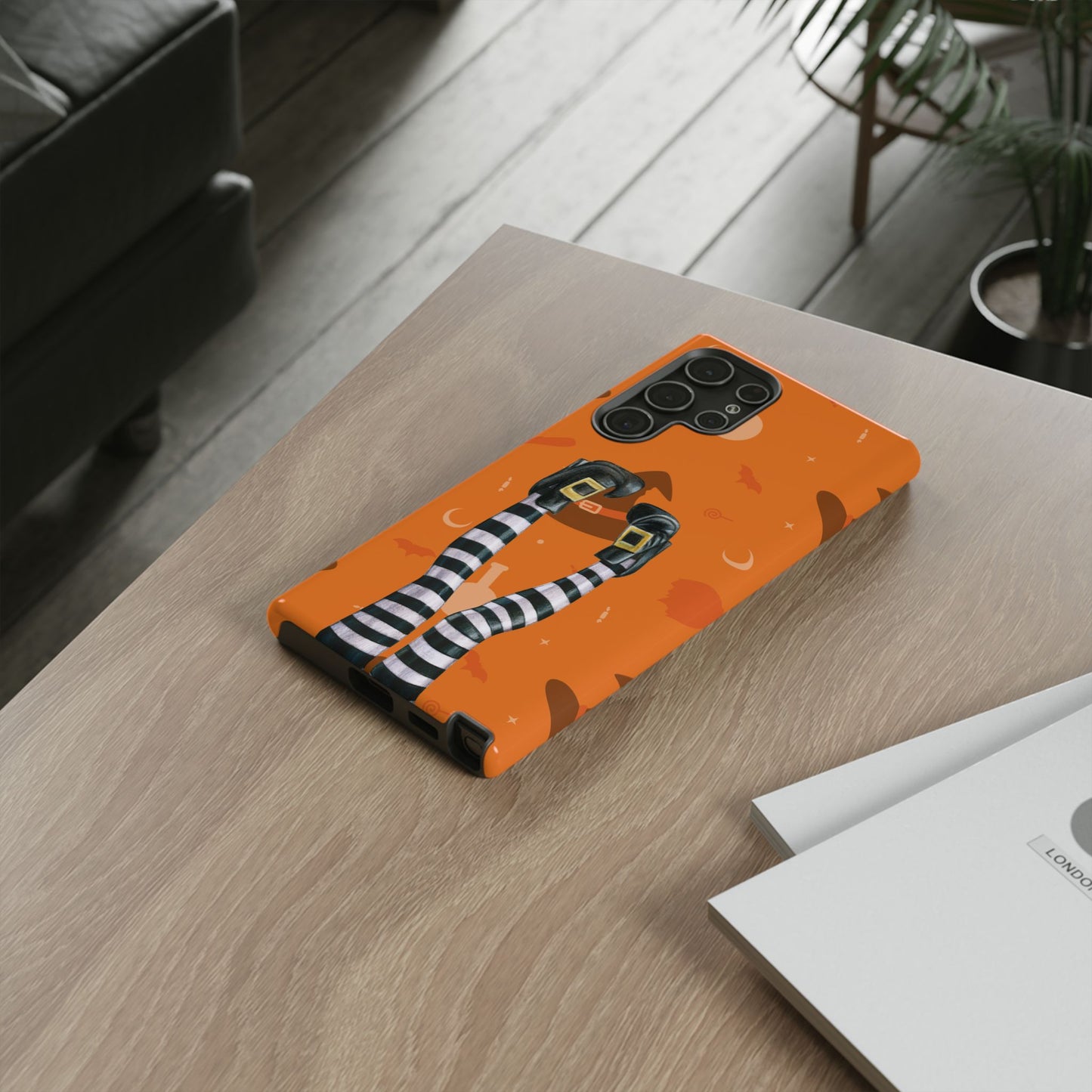 Halloween Phone Case, Spooky Design, Witch Legs for Samsung