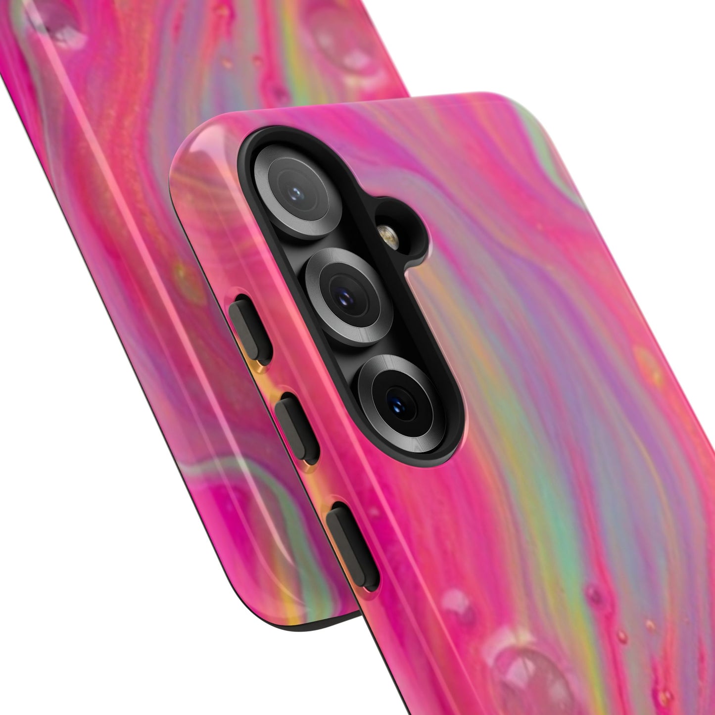 Pink Trendy Futuristic Tough Phone Case with Colorful Abstract Design for Samsung