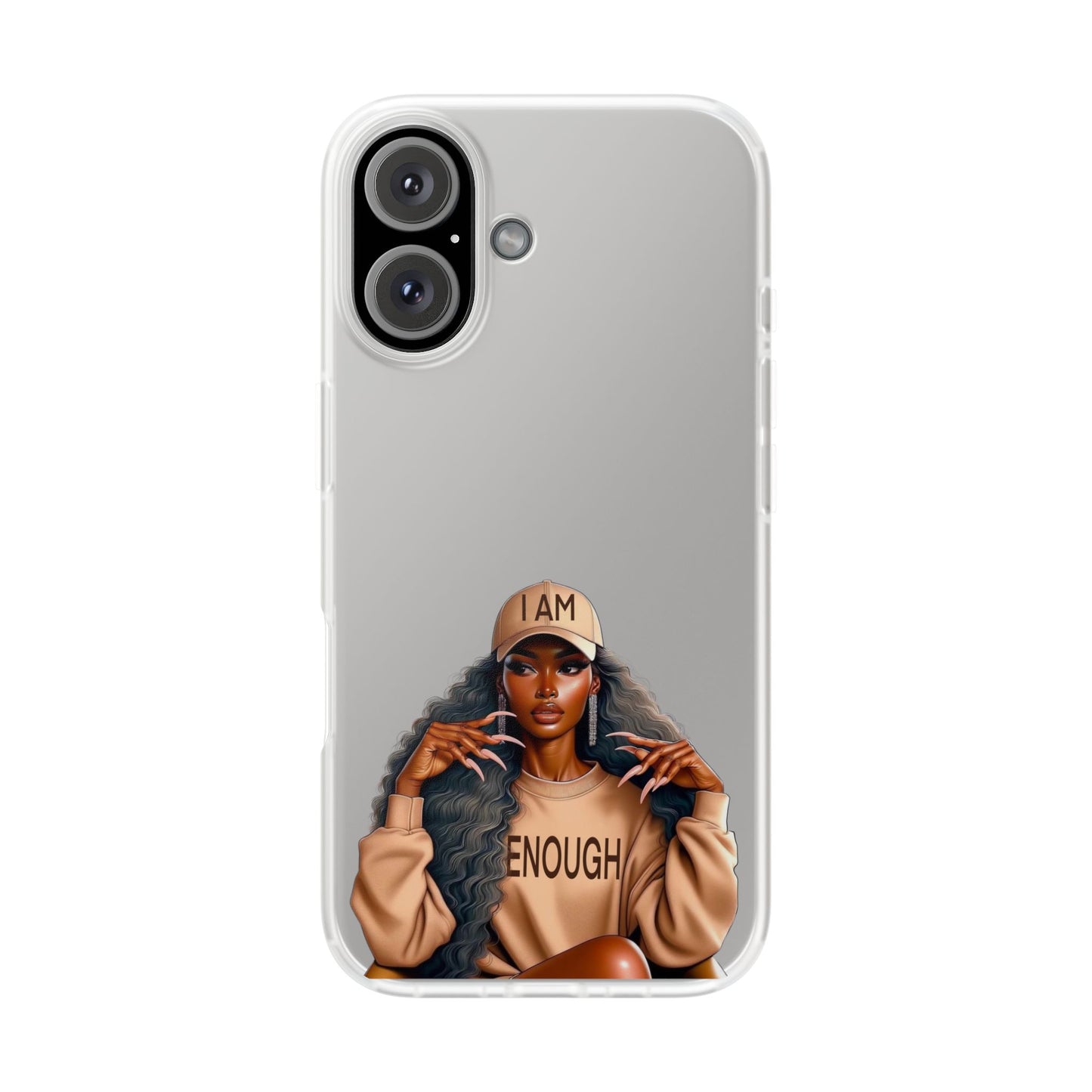 Empowerment Flexi Case | 'I AM ENOUGH' Design | Stylish Phone Cover for Confident Women