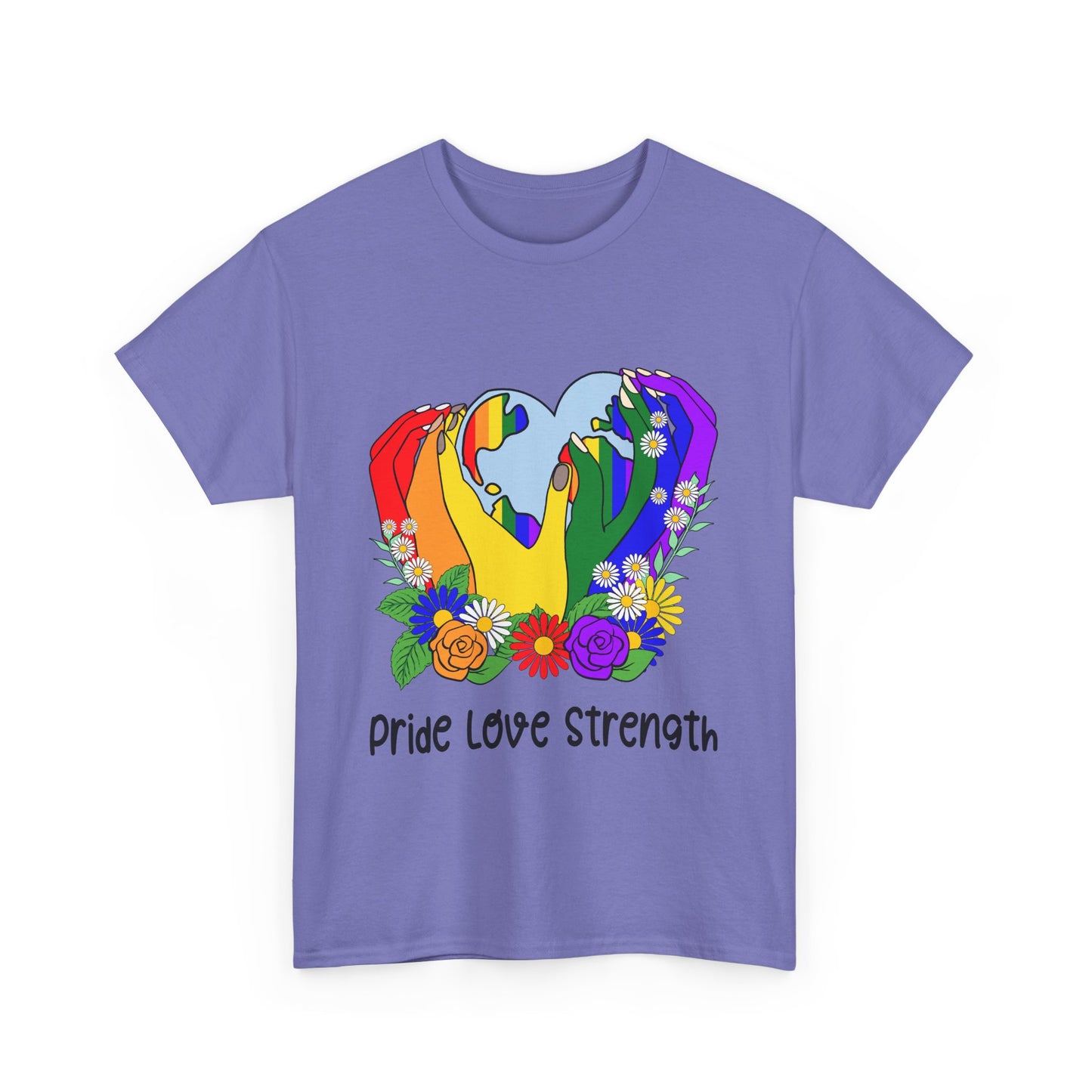 Pride Love Strength Unisex Cotton Tee - Celebrate Diversity and Unity