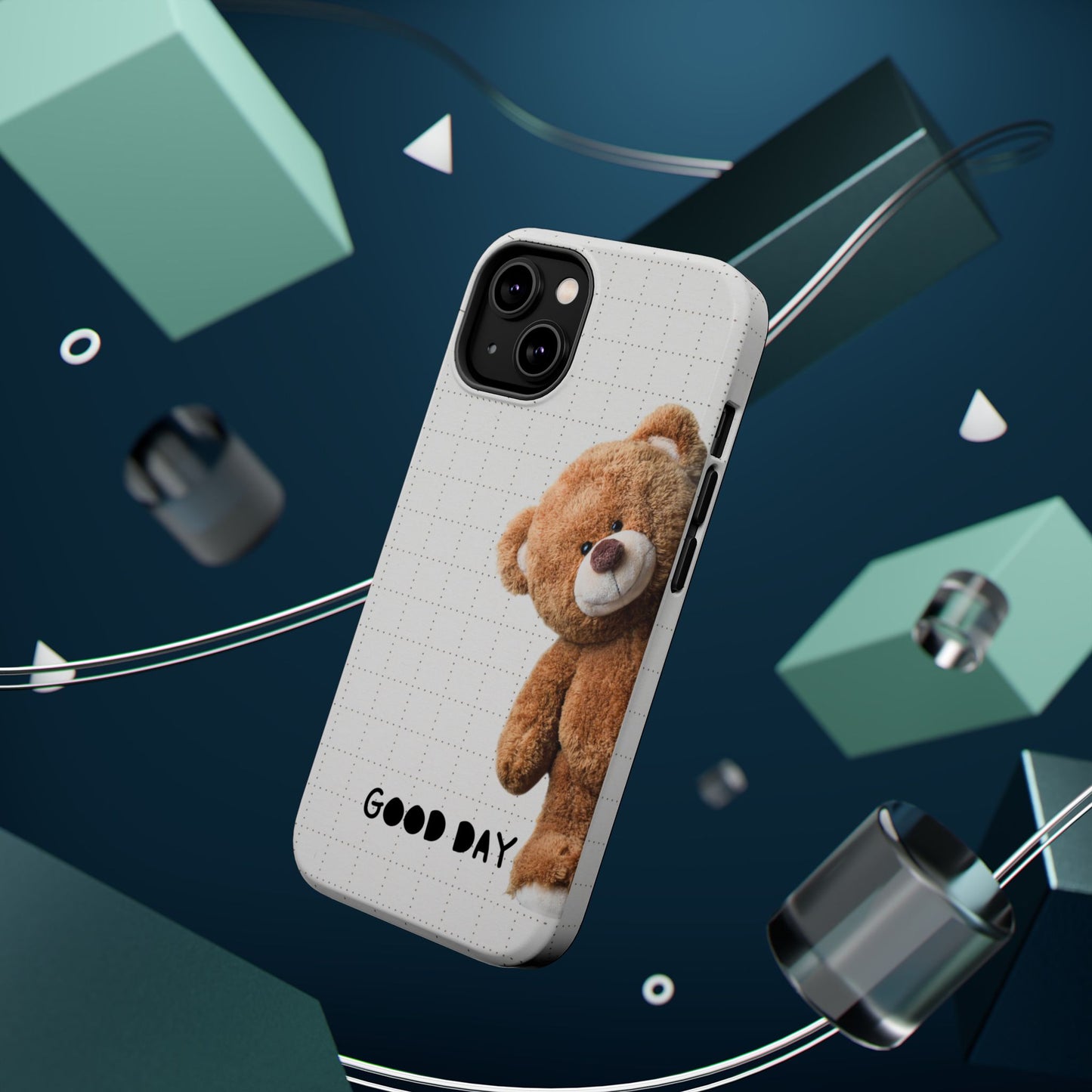 Good Day Teddy Bear MAGNETIC Phone Cases, Cute, Gift for Friends, Teddy Bear Lover's Case