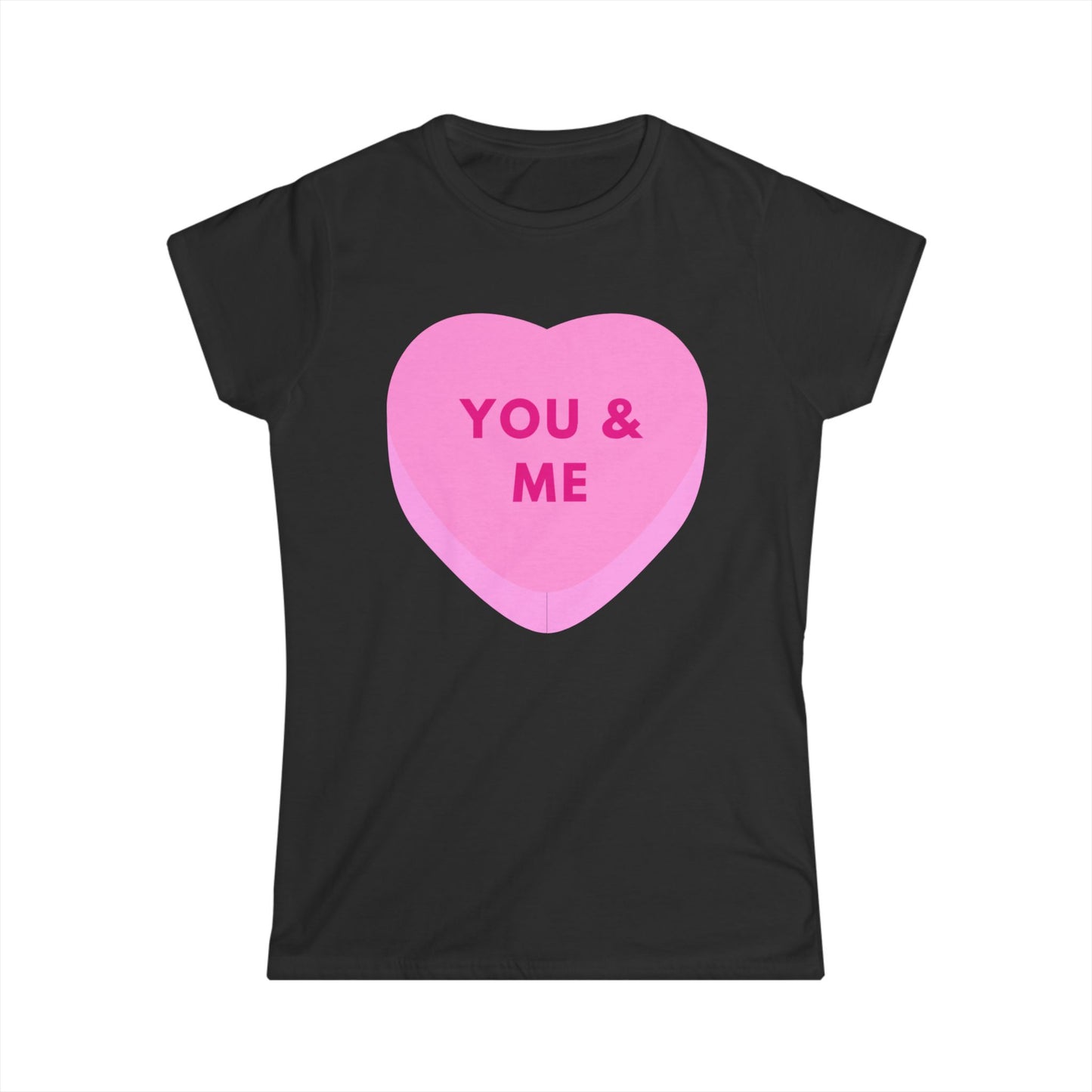 Valentine's Day Women's Softstyle Tee - 'You & Me' Heart T-Shirt