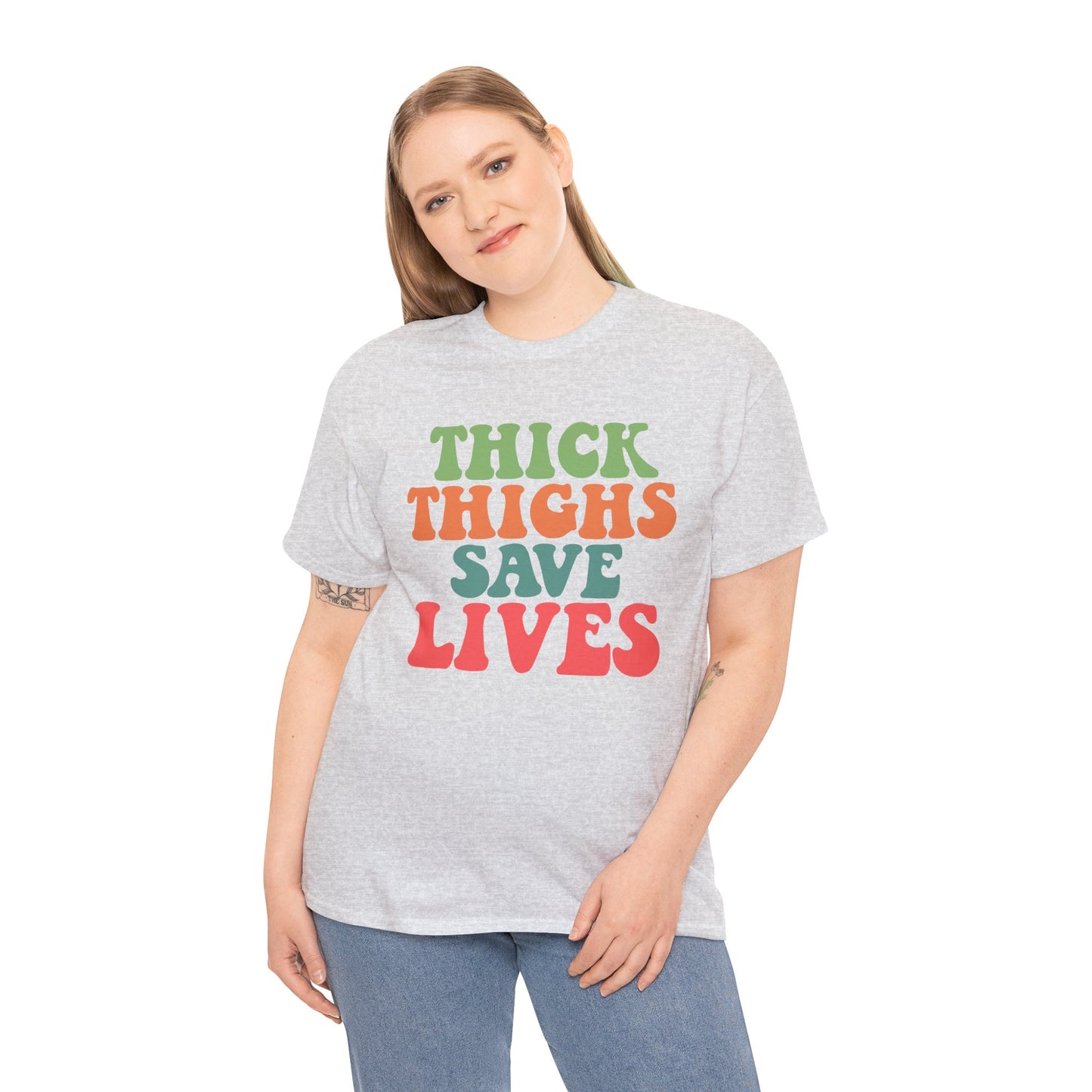 Thick Thighs Save Lives Unisex Heavy Cotton Tee