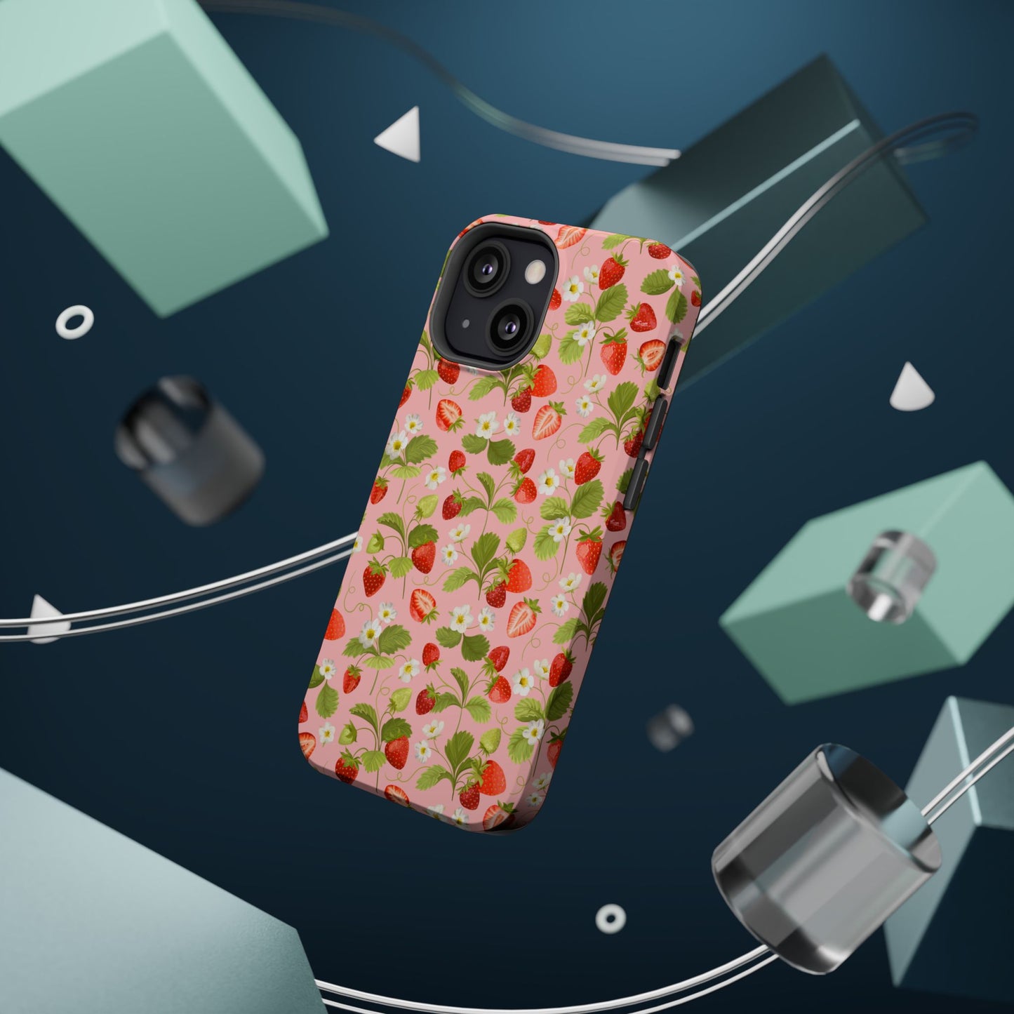 Strawberry Pattern Magnetic Phone Case, Fruit Lover’s Accessory, Cute Gift, Summer Vibe, Phone Protection