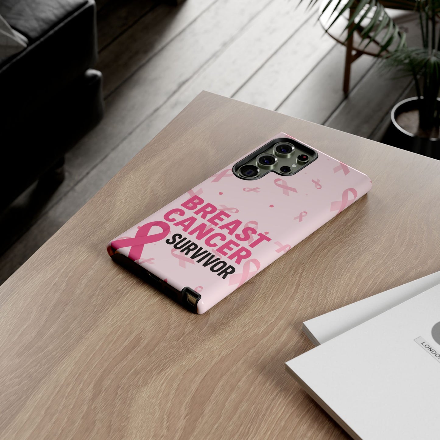 Breast Cancer Survivor Phone Case, Cancer Awareness, Pink Ribbon Design, Tough Cases for Samsung