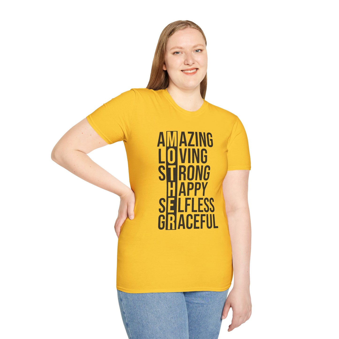Affirmation T-Shirt - Inspirational Amazing Loving Strong Happy Selfless Graceful-MOTHER