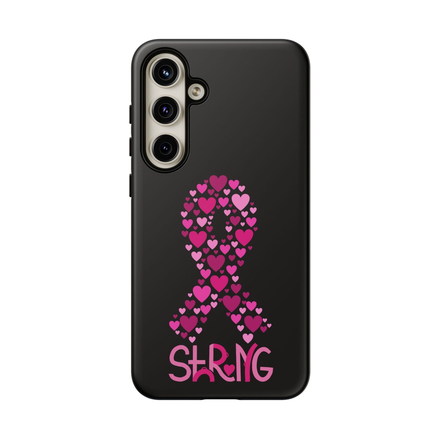 Pink Ribbon Phone Case - Strong Heart Design, Cancer Awareness, Gift for Supporters for Samsung