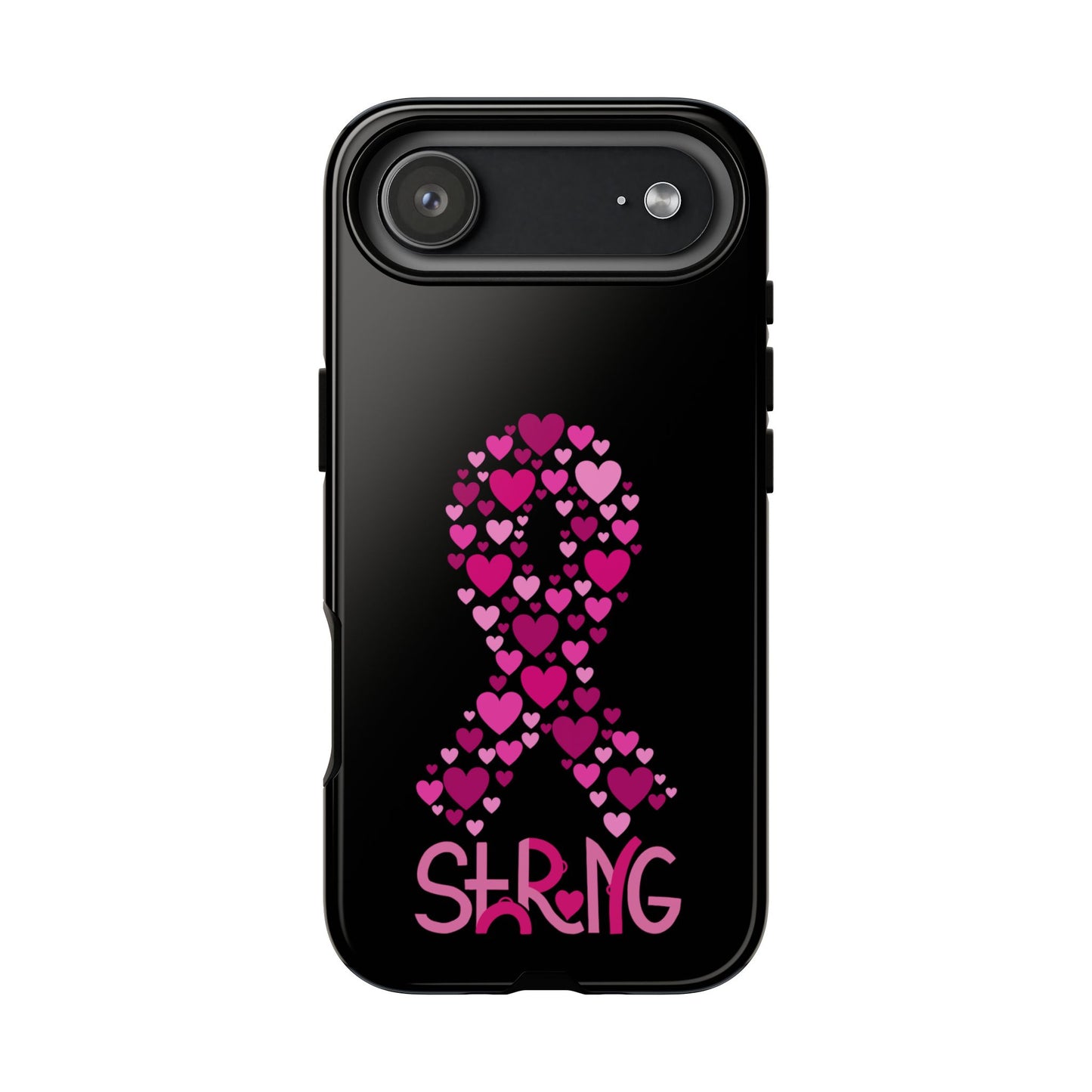 Pink Ribbon Phone Case - Strong Heart Design, Cancer Awareness, Gift for Supporters for IPhone