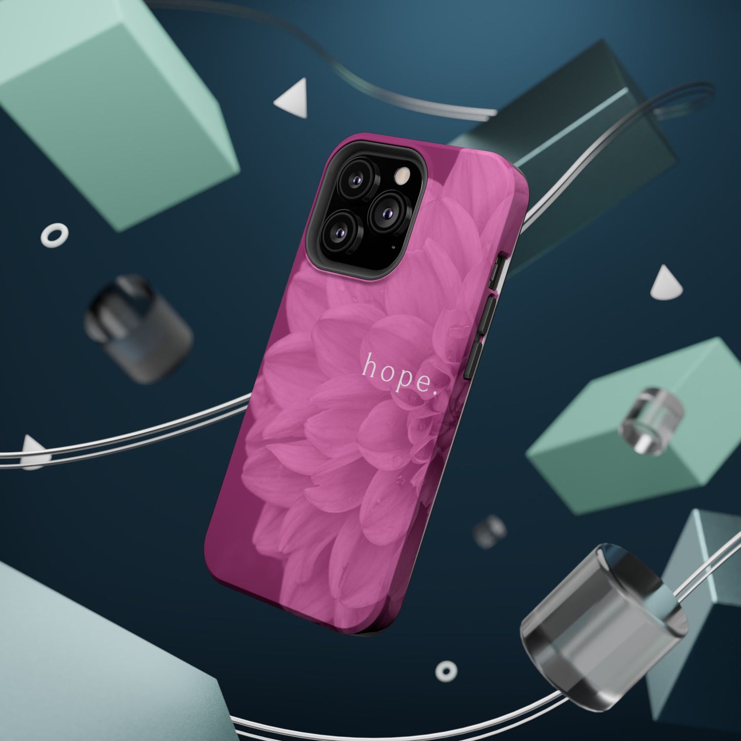 Hopeful, Inspirational Pink Flower Design Phone Case
