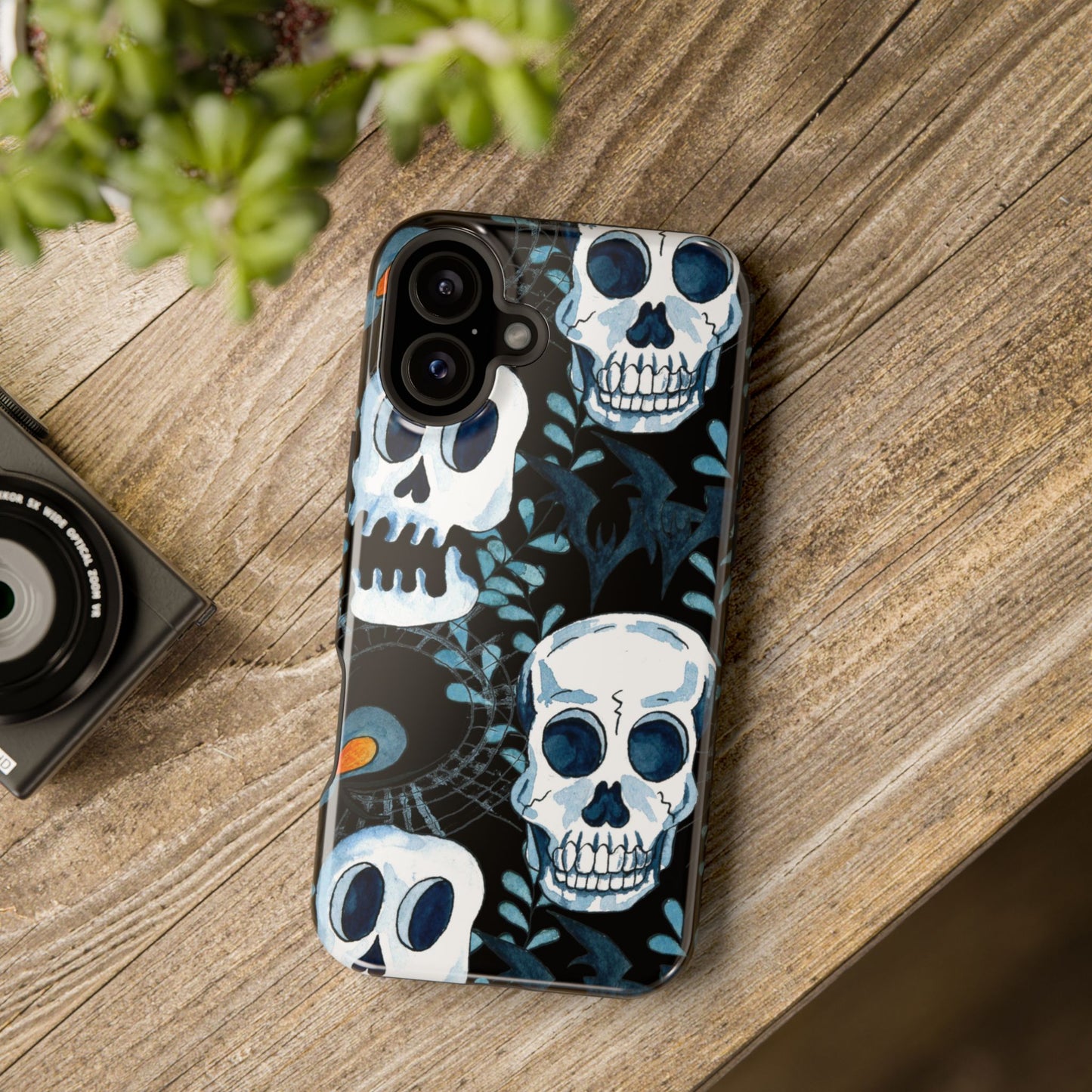 Phone Case - Skull Magnetic Impact-Resistant Case - Halloween - FREE Shipping for Iphone