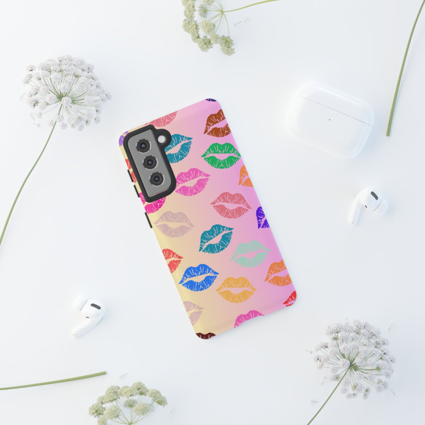Kiss Print Tough Phone Cases Cute, Durable for Samsung
